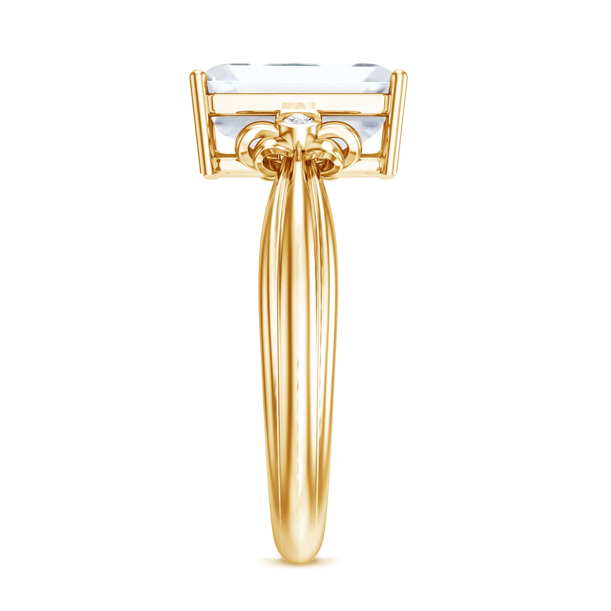 Emerald Cut Lab Grown Diamond 3 Carat Engagement Ring IGI Certified Lab - ( E-VS1 ) - Rosec Jewels