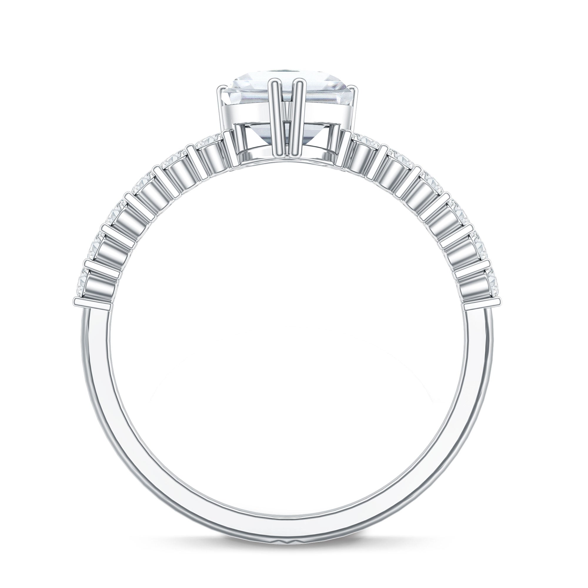 IGI Certified Lab Grown Diamond 1 Carat Heart Engagement Ring for Women Lab - ( E-VS1 ) - Rosec Jewels