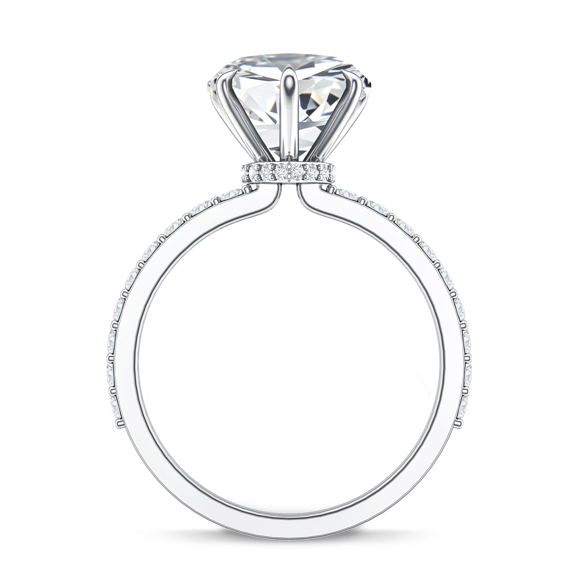 Heart Shaped Lab Grown Diamond 3 Carat Solitaire Engagement Ring with IGI Certificate Lab - ( E-VS1 ) - Rosec Jewels
