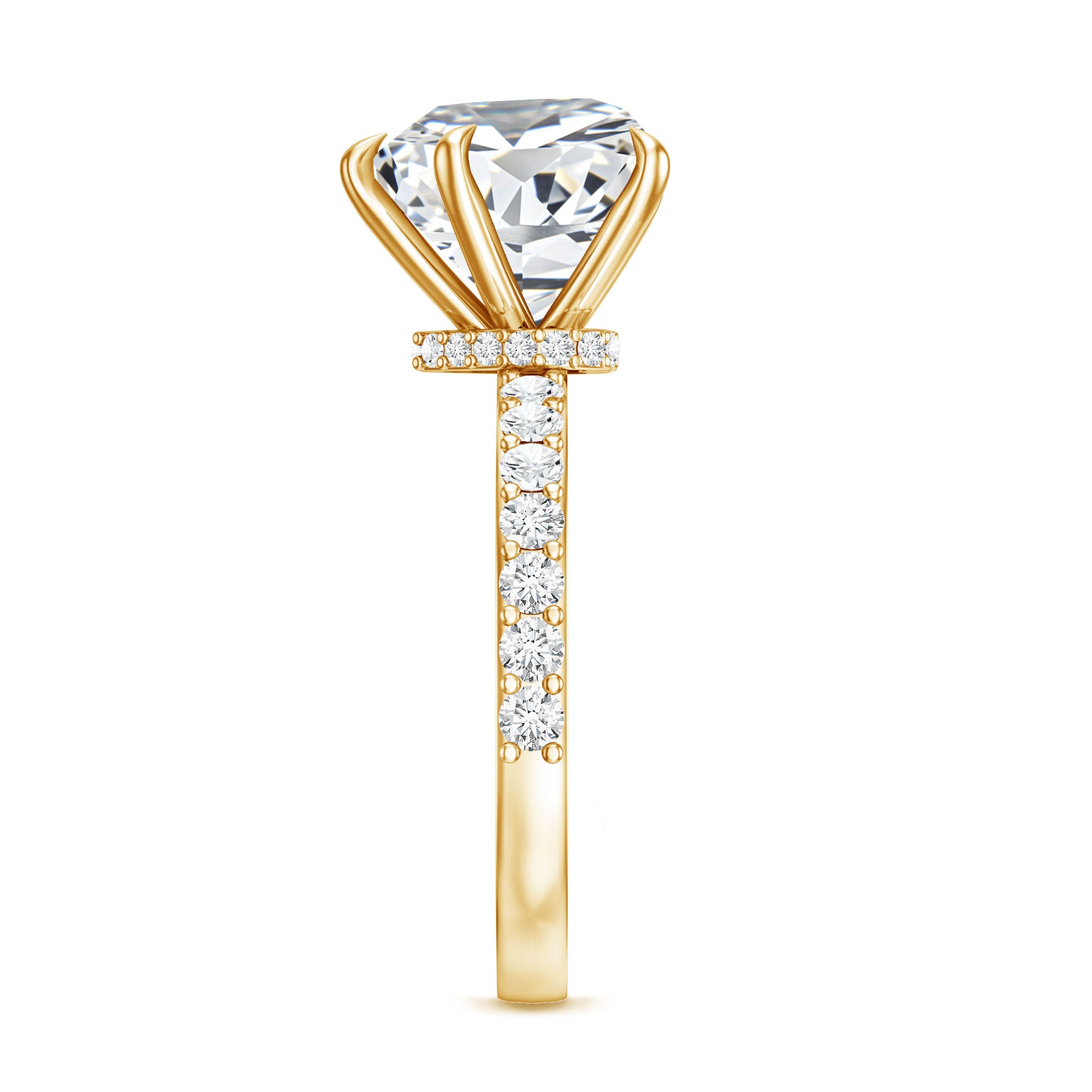 IGI Certified 4 Carat Lab Grown Diamond Heart Engagement Ring for Women Lab - ( E-VS1 ) - Rosec Jewels