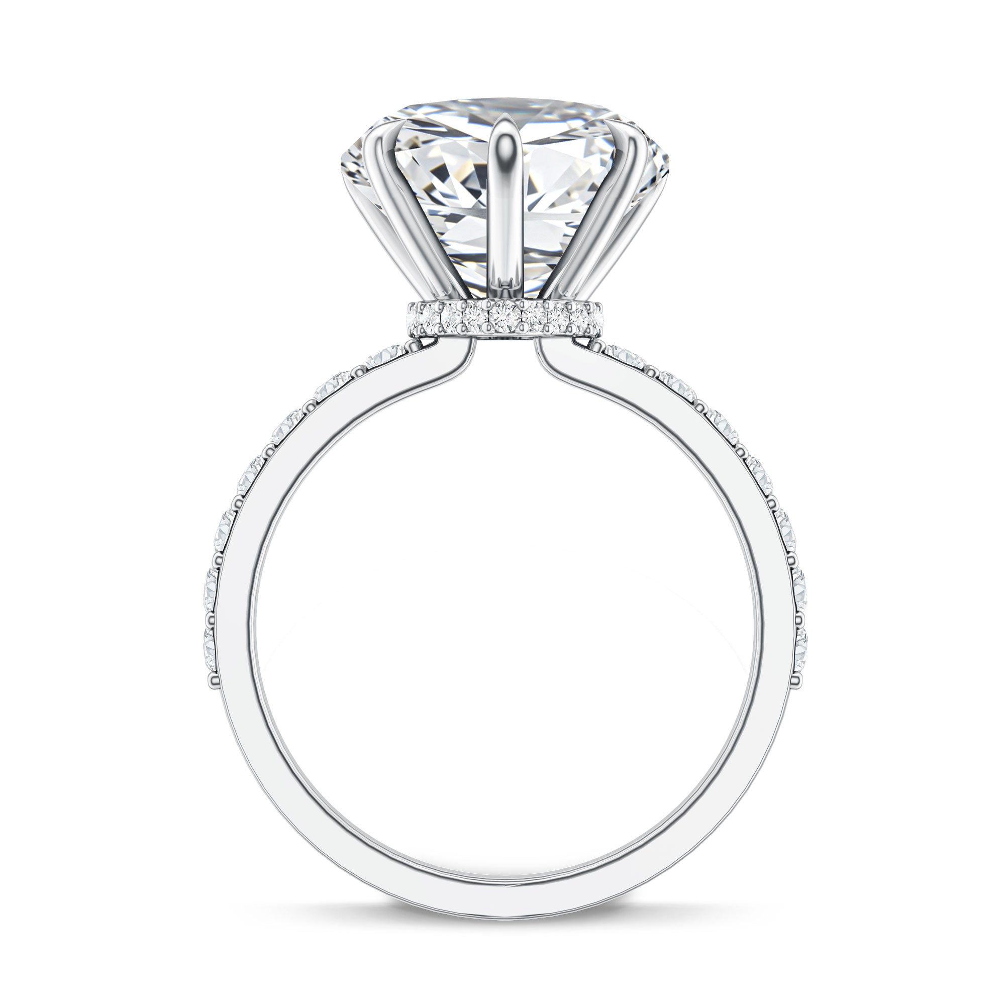Solitaire Heart Engagement Ring with 5 Carat IGI Certified Lab Grown Diamond Lab - ( E-VS1 ) - Rosec Jewels