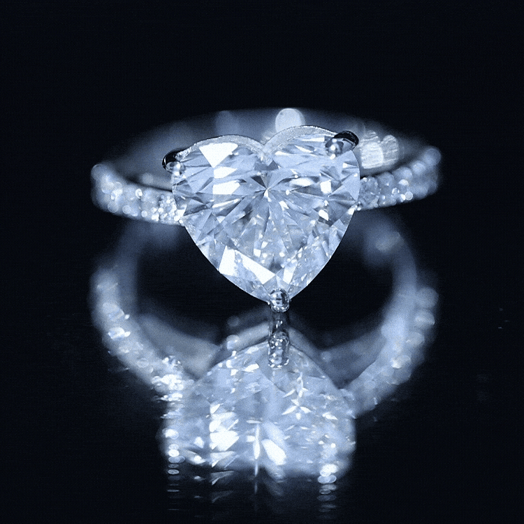Big 5 Carat Lab Grown Diamond Heart Shaped Engagement Ring with IGI Certificate Lab - ( E-VS1 ) - Rosec Jewels