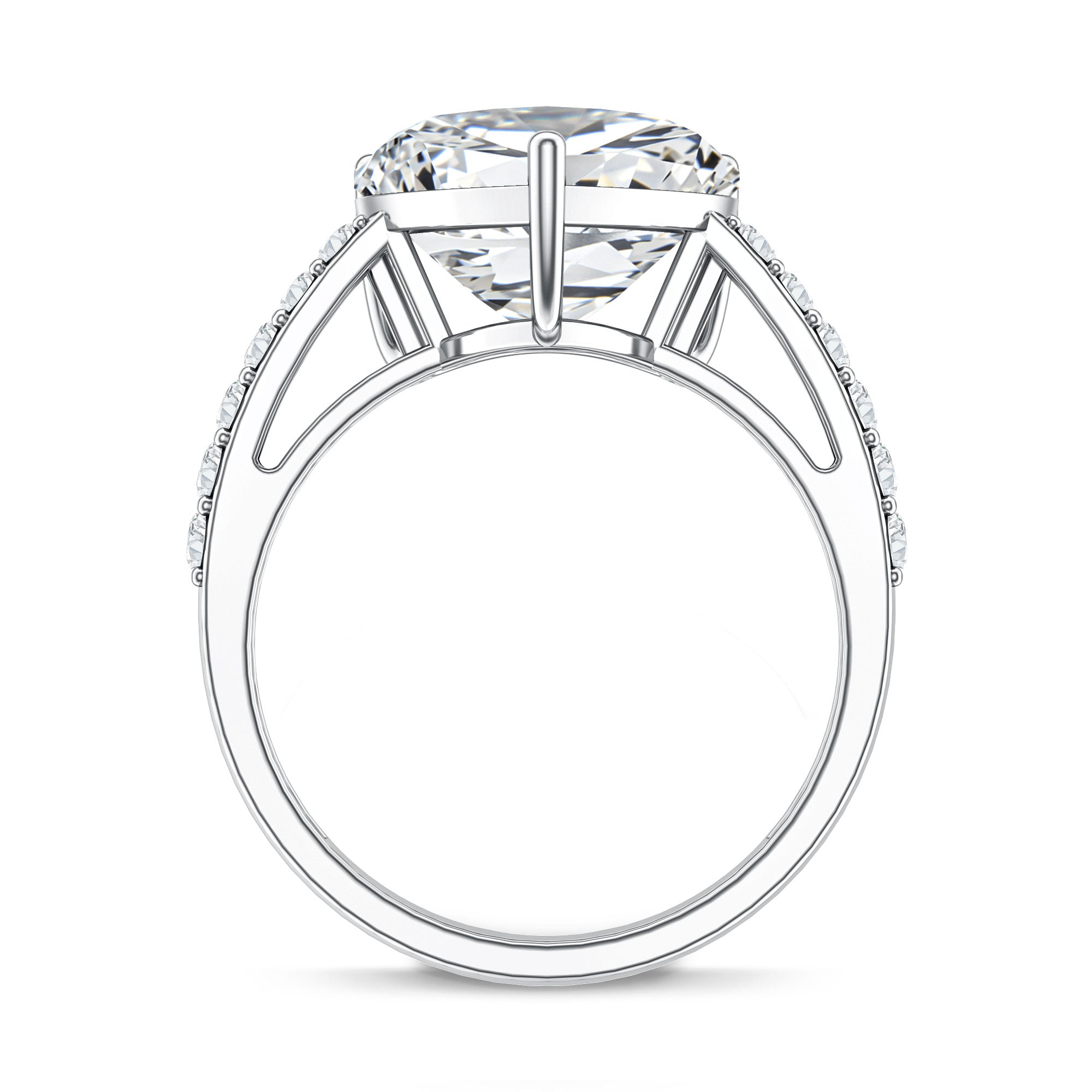 Rosec Jewels-Big 5 Carat Lab Grown Diamond Heart Shaped Engagement Ring with IGI Certificate