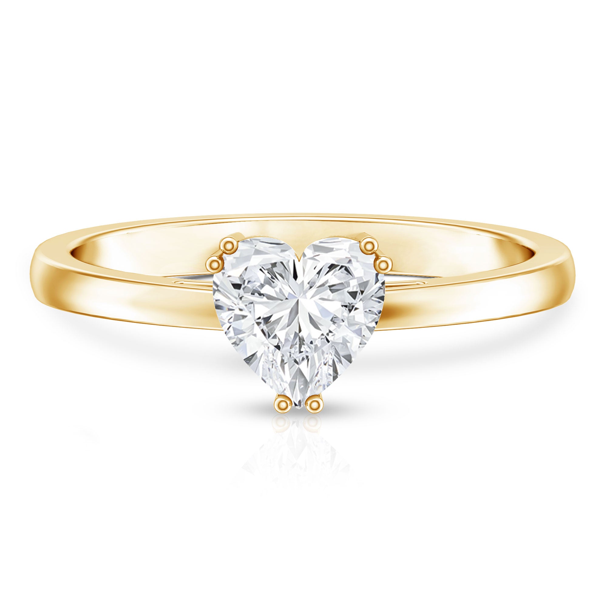1 Carat Lab Grown Solitaire Diamond Heart Engagement Ring IGI Certified Lab - ( E-VS1 ) - Rosec Jewels
