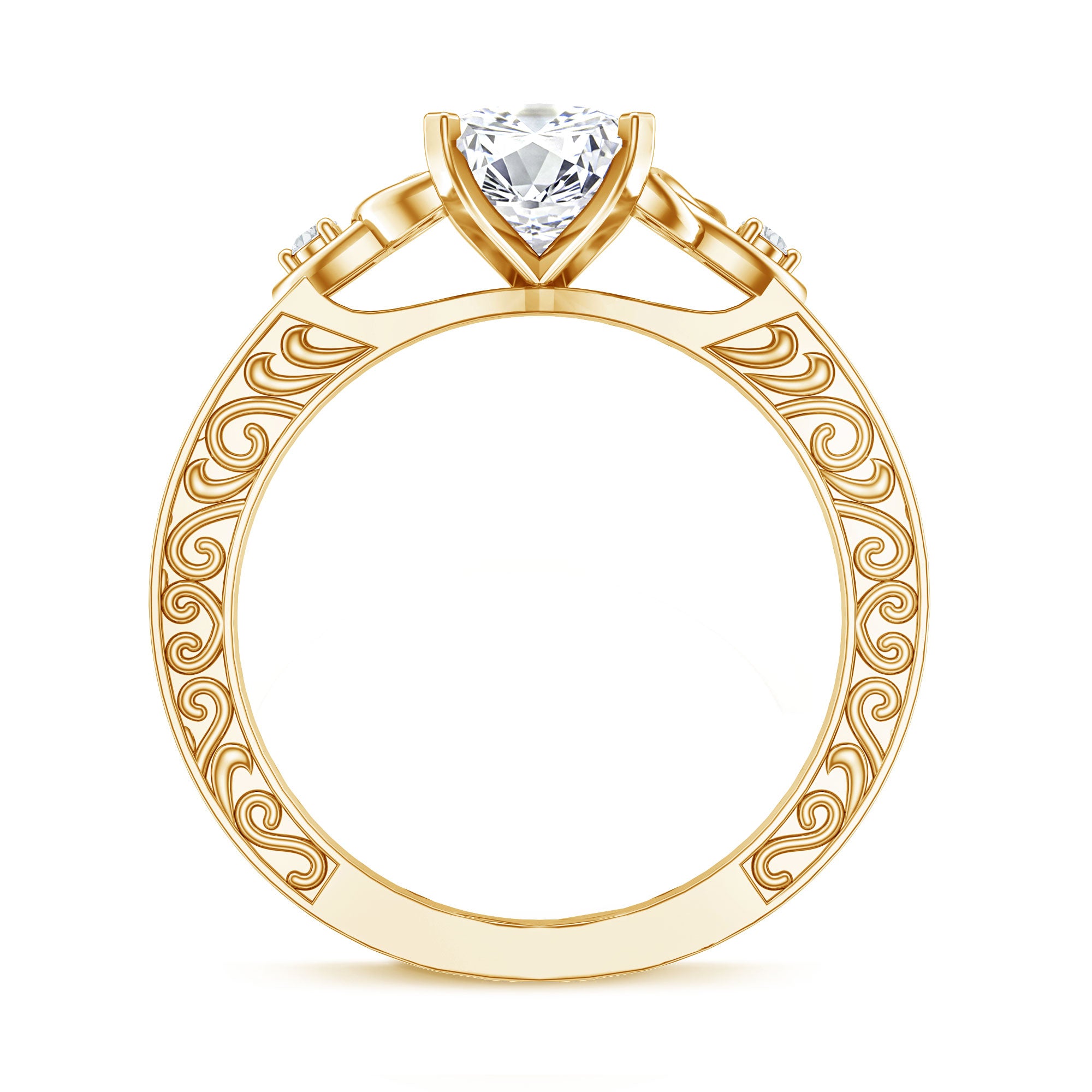 IGI Certified Vintage Inspired Lab Grown Marquise Diamond Celtic Engagement Ring 2 Carat Lab - ( E-VS1 ) - Rosec Jewels