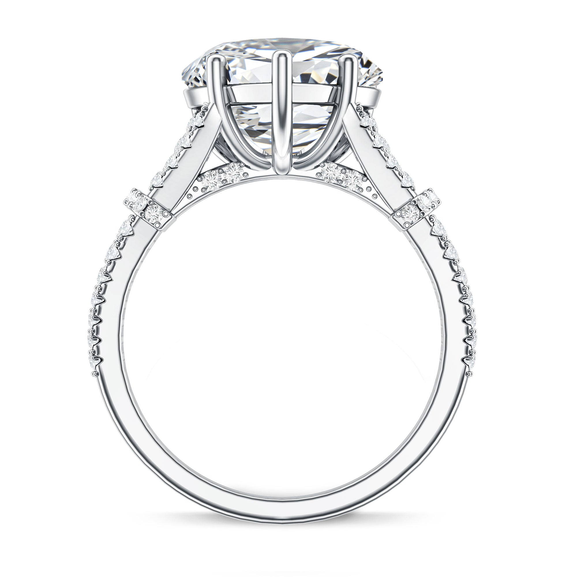 Rosec Jewels-IGI Certified 4 Carat Big Heart Lab Grown Diamond Split Shank Engagement Ring