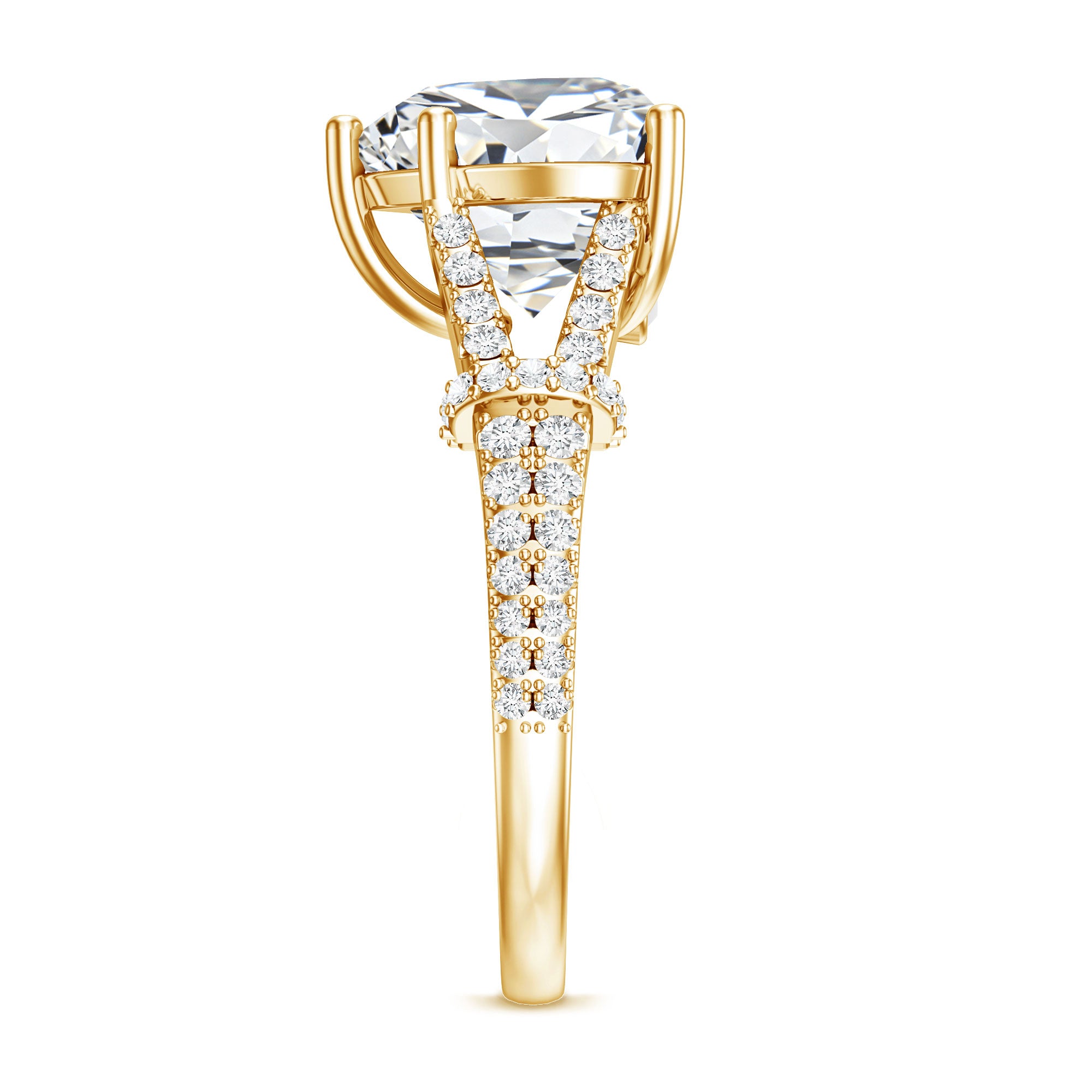 Rosec Jewels-IGI Certified 4 Carat Big Heart Lab Grown Diamond Split Shank Engagement Ring