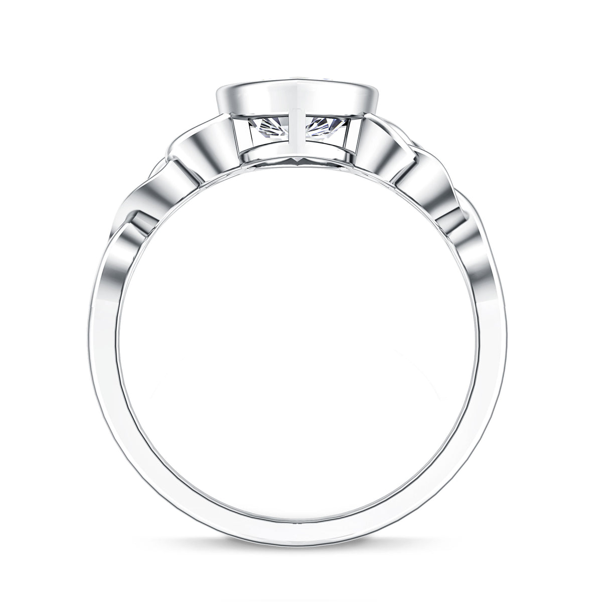 Solitaire Marquise Cut 2 Carat Lab Grown Diamond Celtic Engagement Ring IGI Certified Lab - ( E-VS1 ) - Rosec Jewels