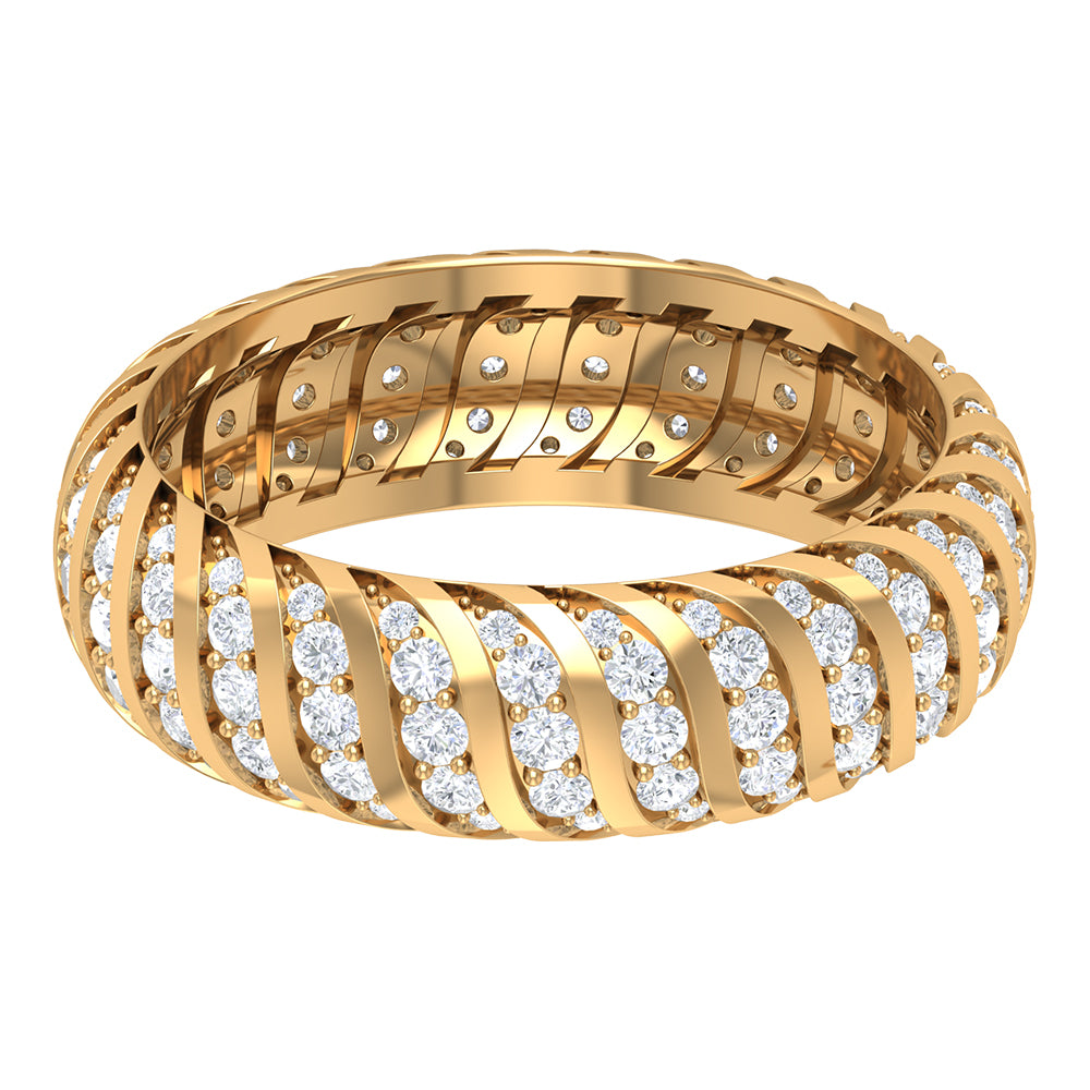 Classic Moissanite Gold Wedding Band for Women - Rosec Jewels
