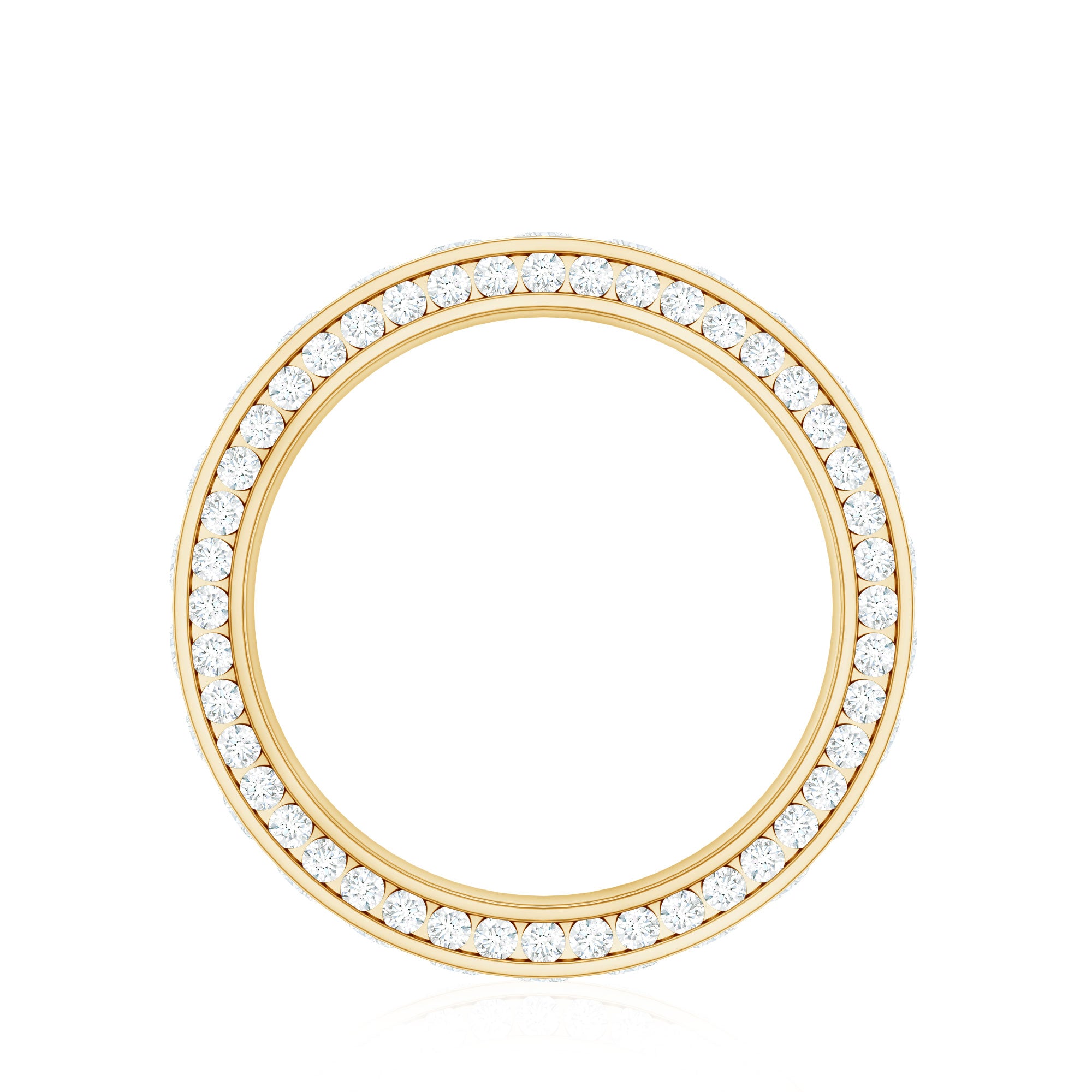 Certified Moissanite Eternity Ring in Channel Setting D-VS1 - Rosec Jewels