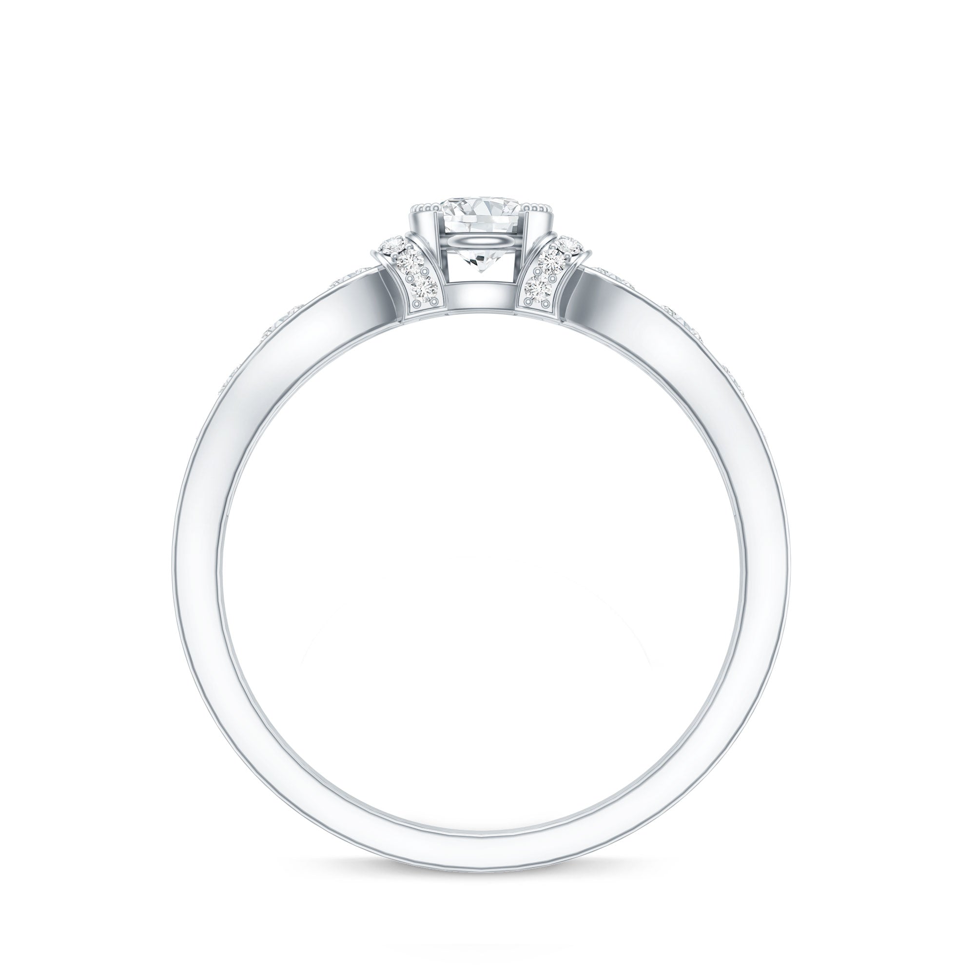 Rosec Jewels-Vintage Style Moissanite Engagement Ring for Women