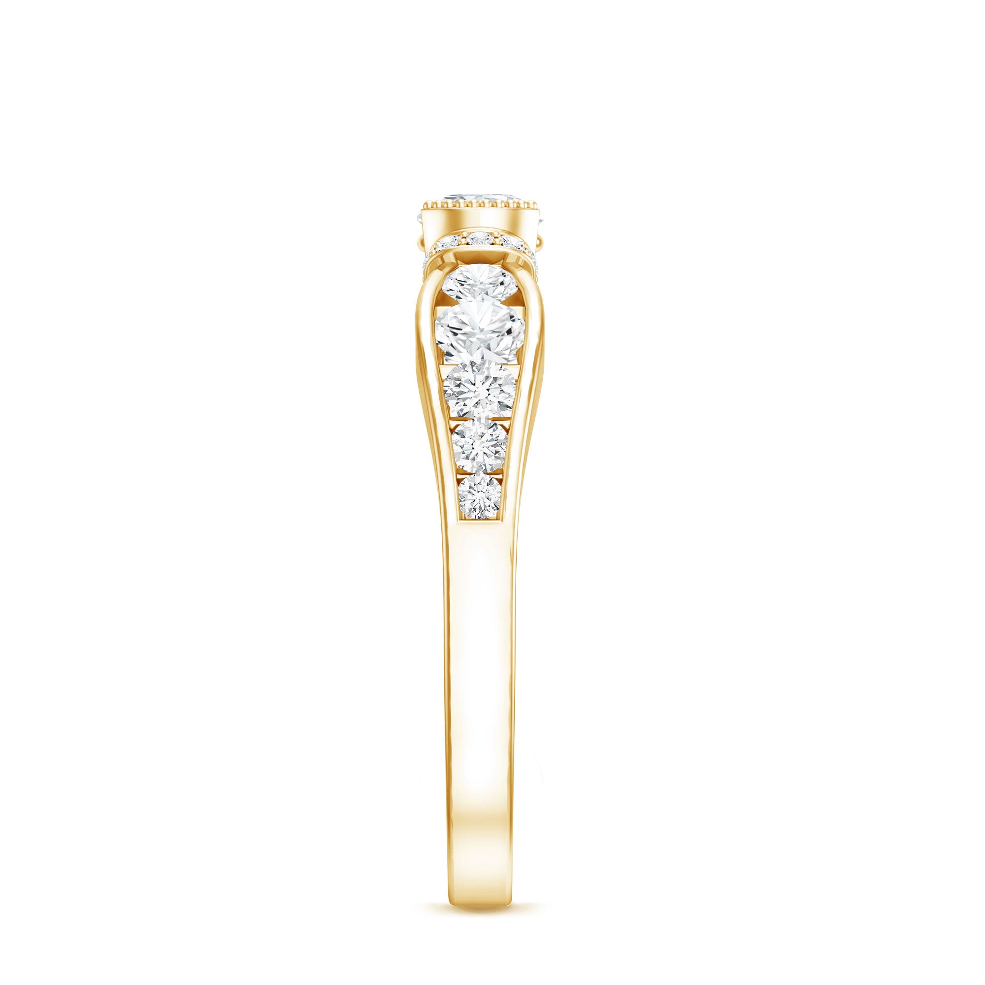 Rosec Jewels-Vintage Style Moissanite Engagement Ring for Women