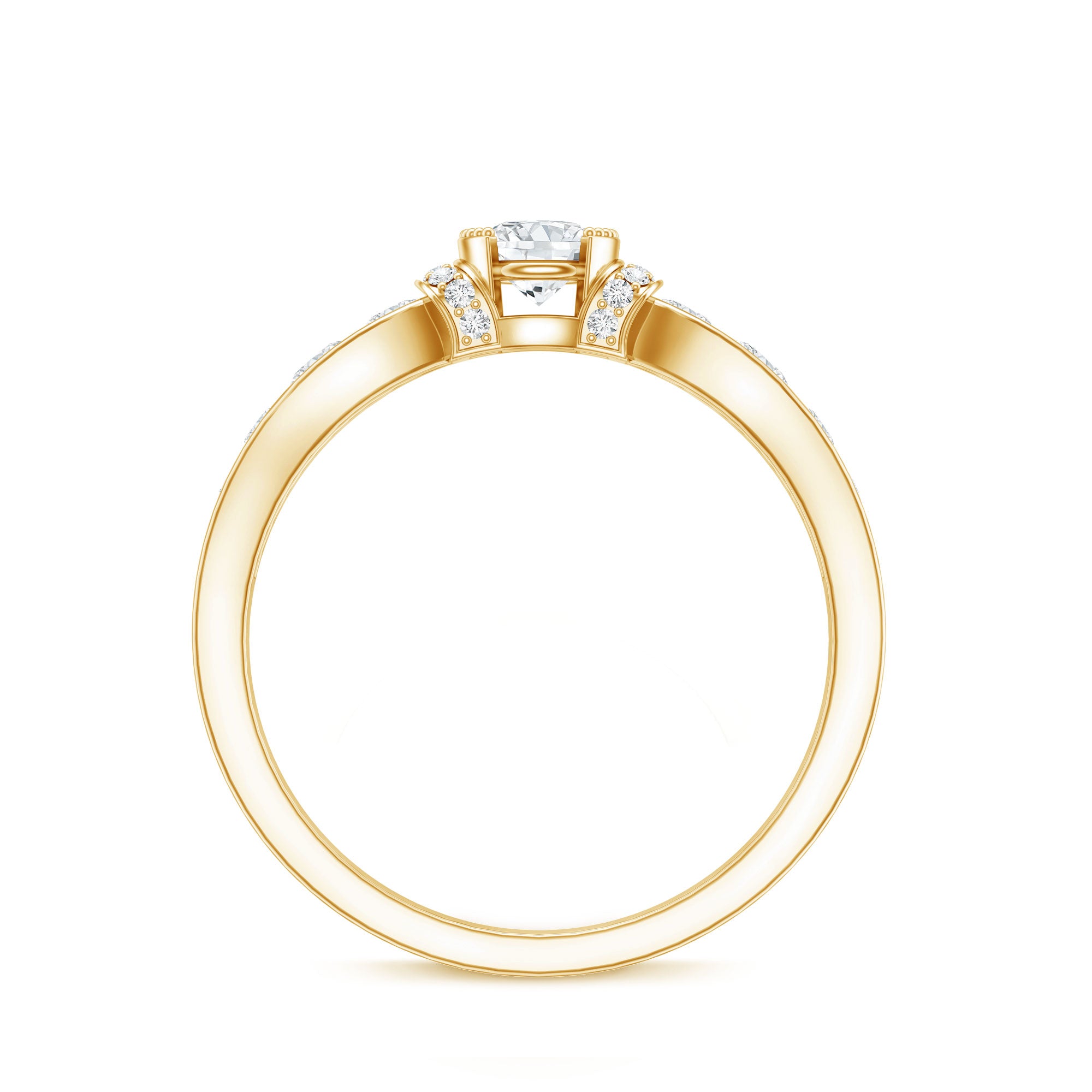 Rosec Jewels-Vintage Style Moissanite Engagement Ring for Women