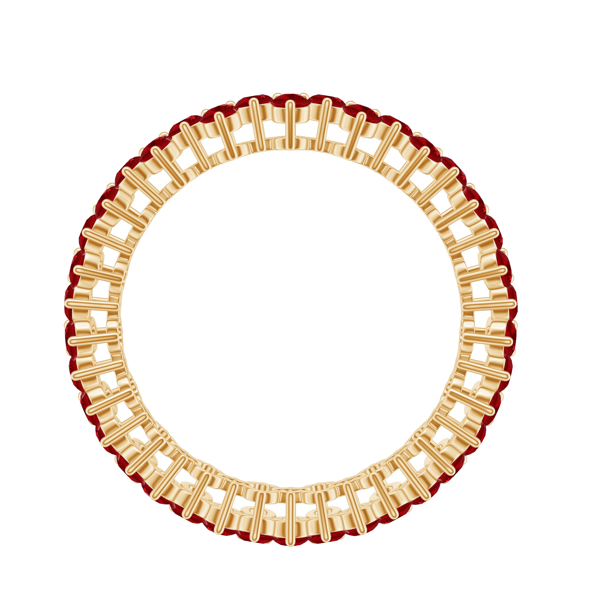 Rosec Jewels-Round Lab Created Ruby Cluster Eternity Ring in Prong Setting