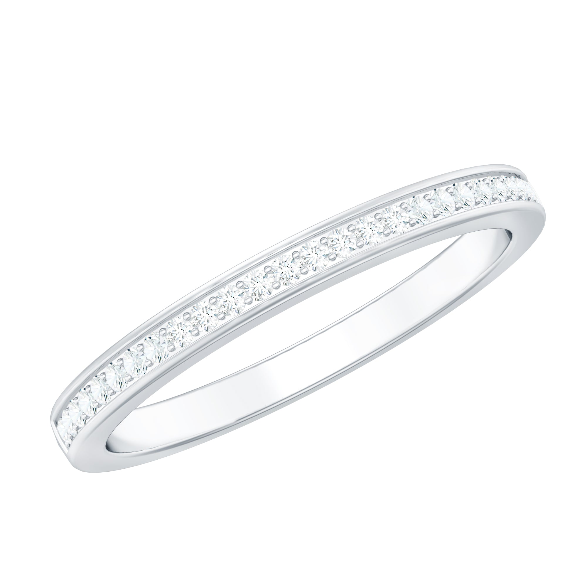 Minimal Moissanite Eternity Band Ring D-VS1 - Rosec Jewels