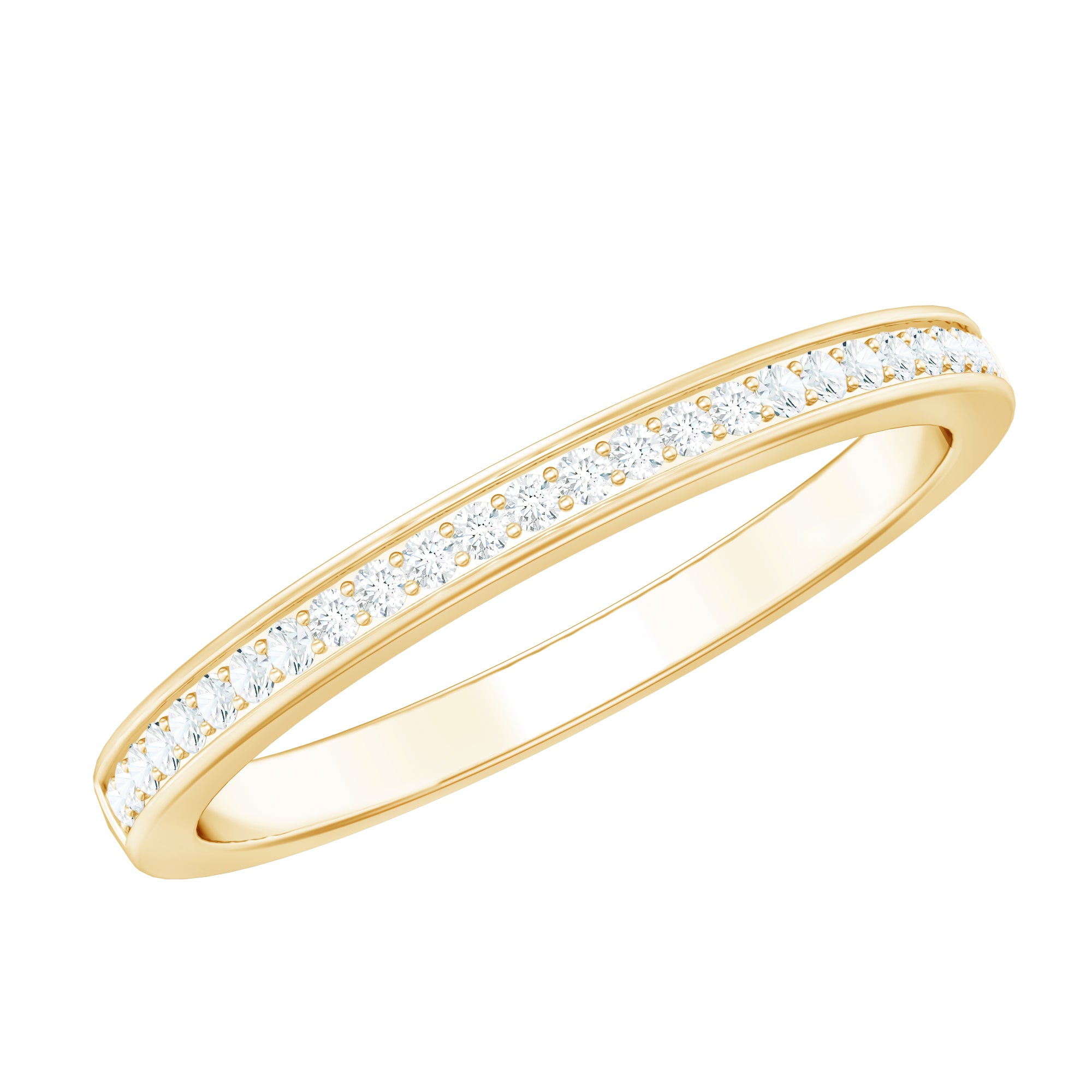 Minimal Moissanite Eternity Band Ring D-VS1 - Rosec Jewels