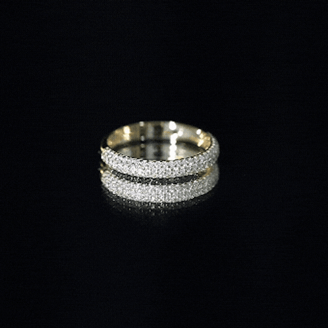 Brilliant Cut Round Moissanite Band Ring For Women D-VS1 - Rosec Jewels