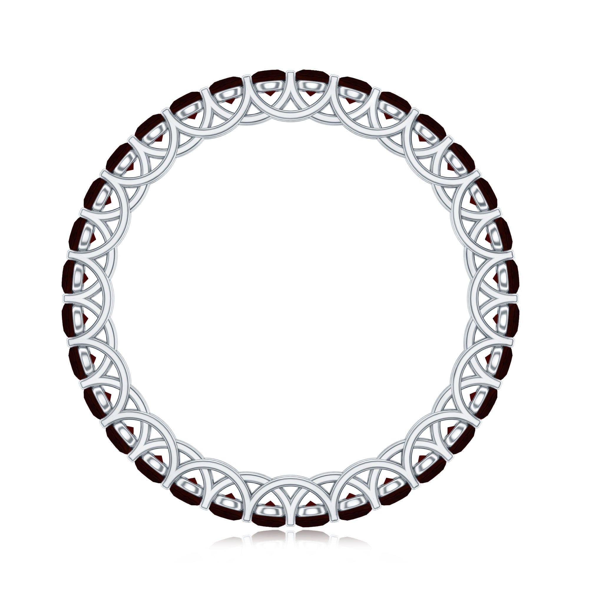 Certified Real Garnet Eternity Ring for Anniversary AAA - Rosec Jewels