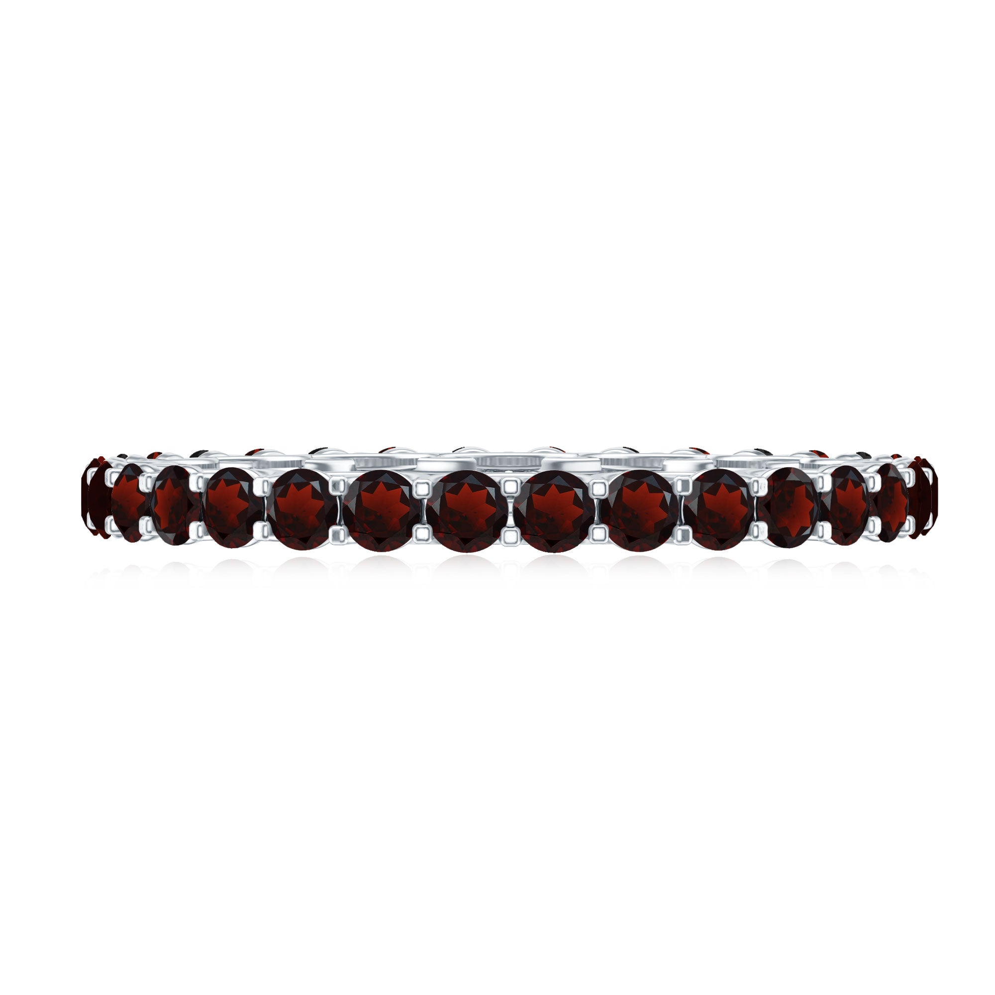 Certified Real Garnet Eternity Ring for Anniversary AAA - Rosec Jewels