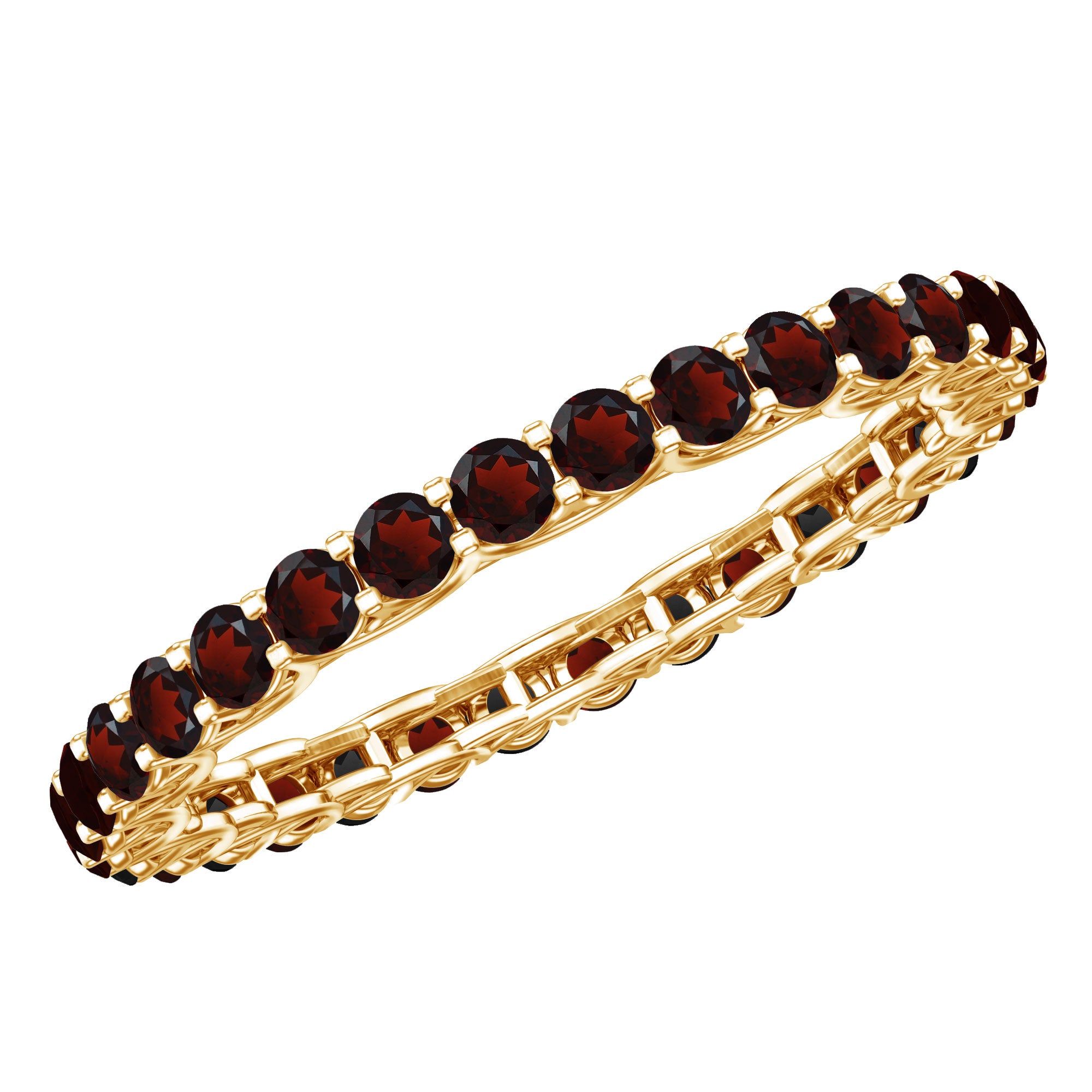 Certified Real Garnet Eternity Ring for Anniversary AAA - Rosec Jewels