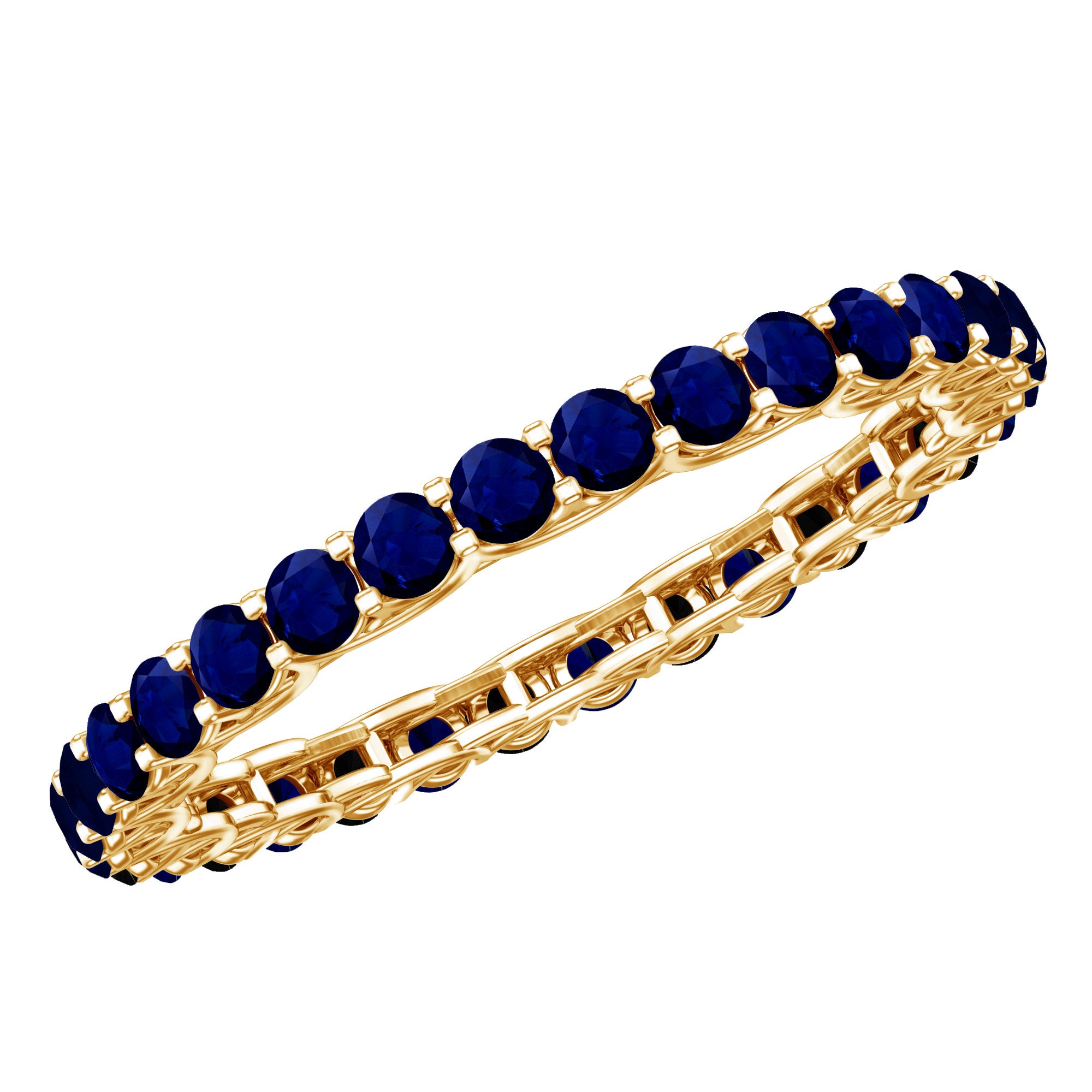 Real Blue Sapphire Full Eternity Ring for Women AAA - Rosec Jewels