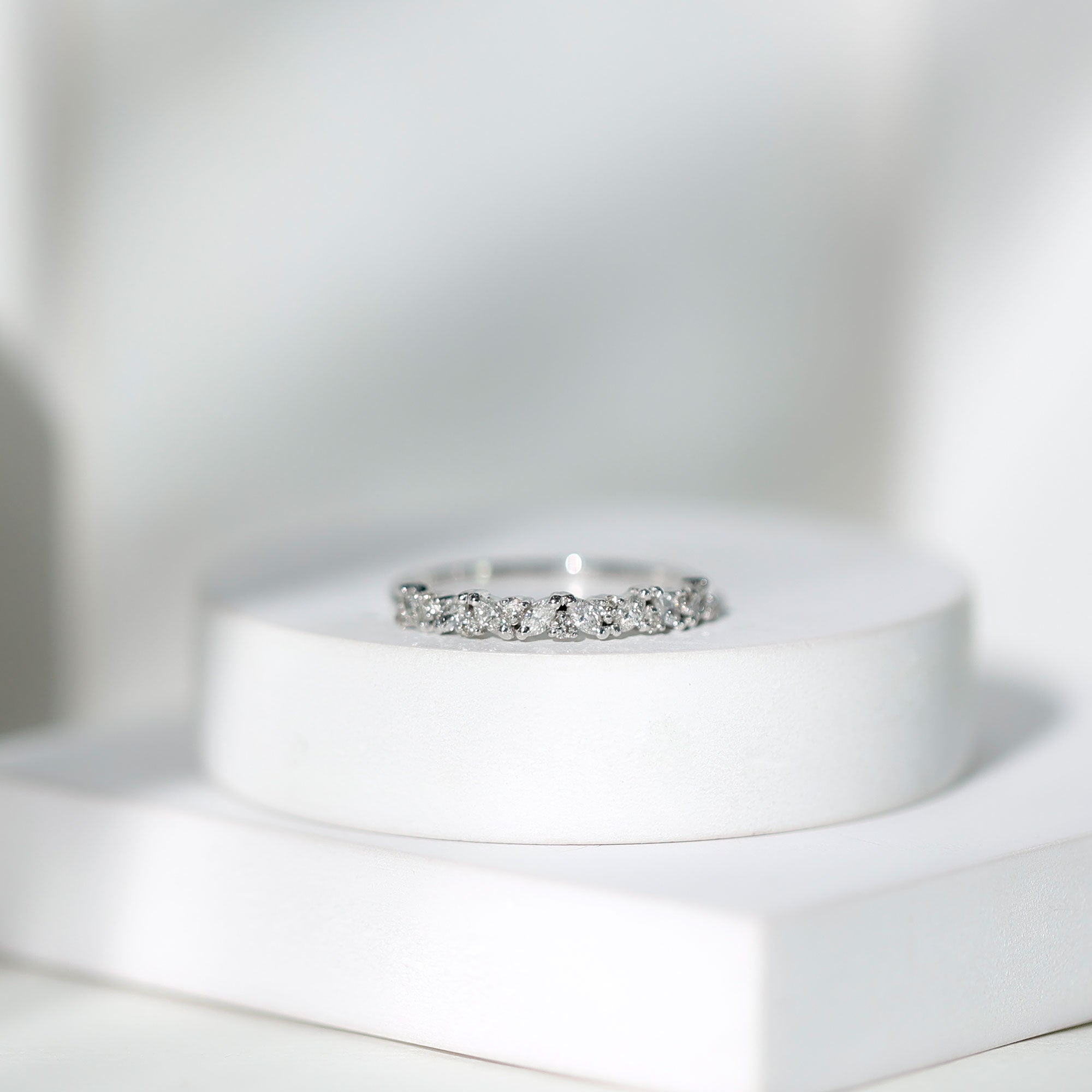 Certified Diamond Stackable Band Ring Natural - ( HI-SI ) - Rosec Jewels