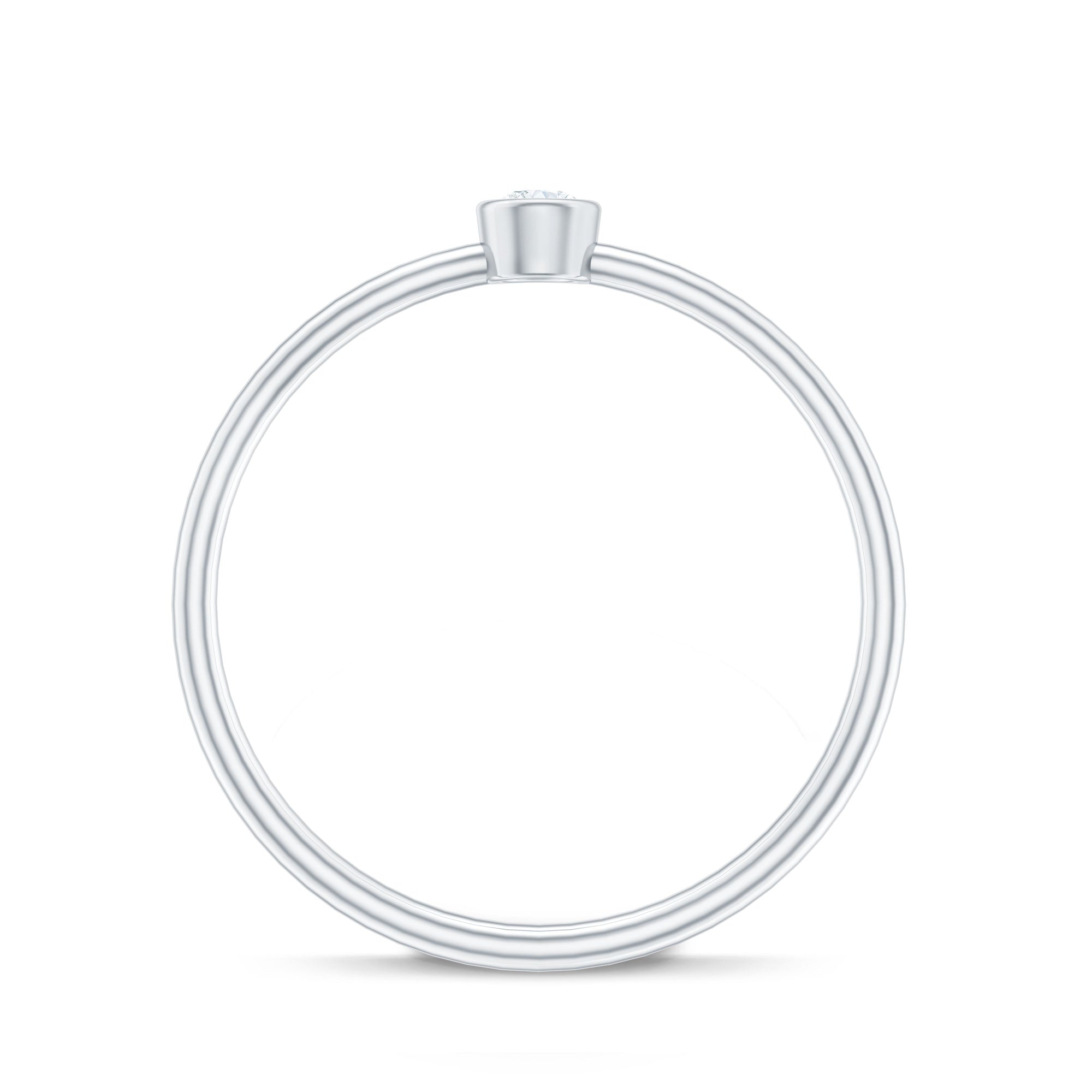 Rosec Jewels-Natural Diamond Dainty Promise Ring in Bezel Setting
