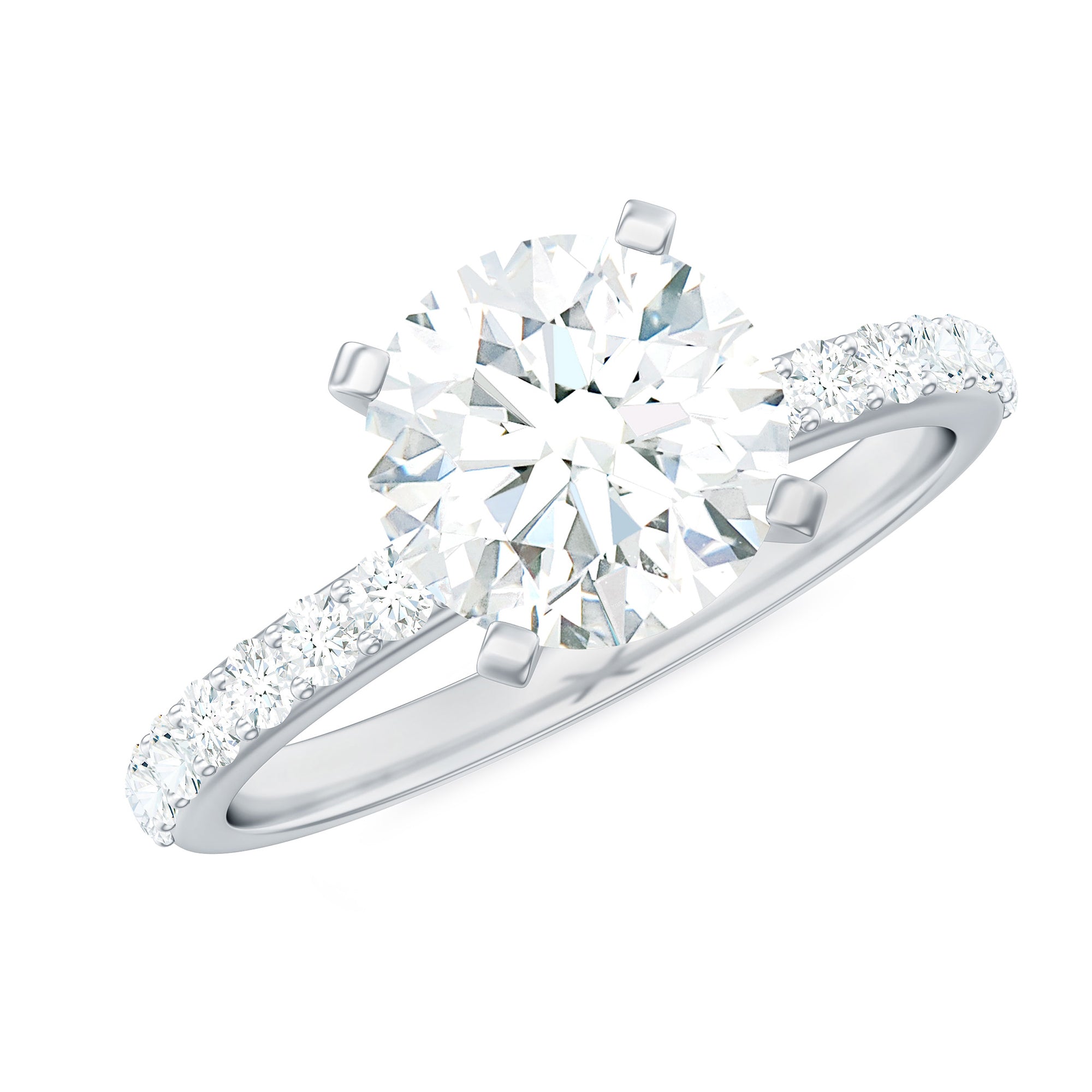 Certified Moissanite Solitaire Engagement Ring