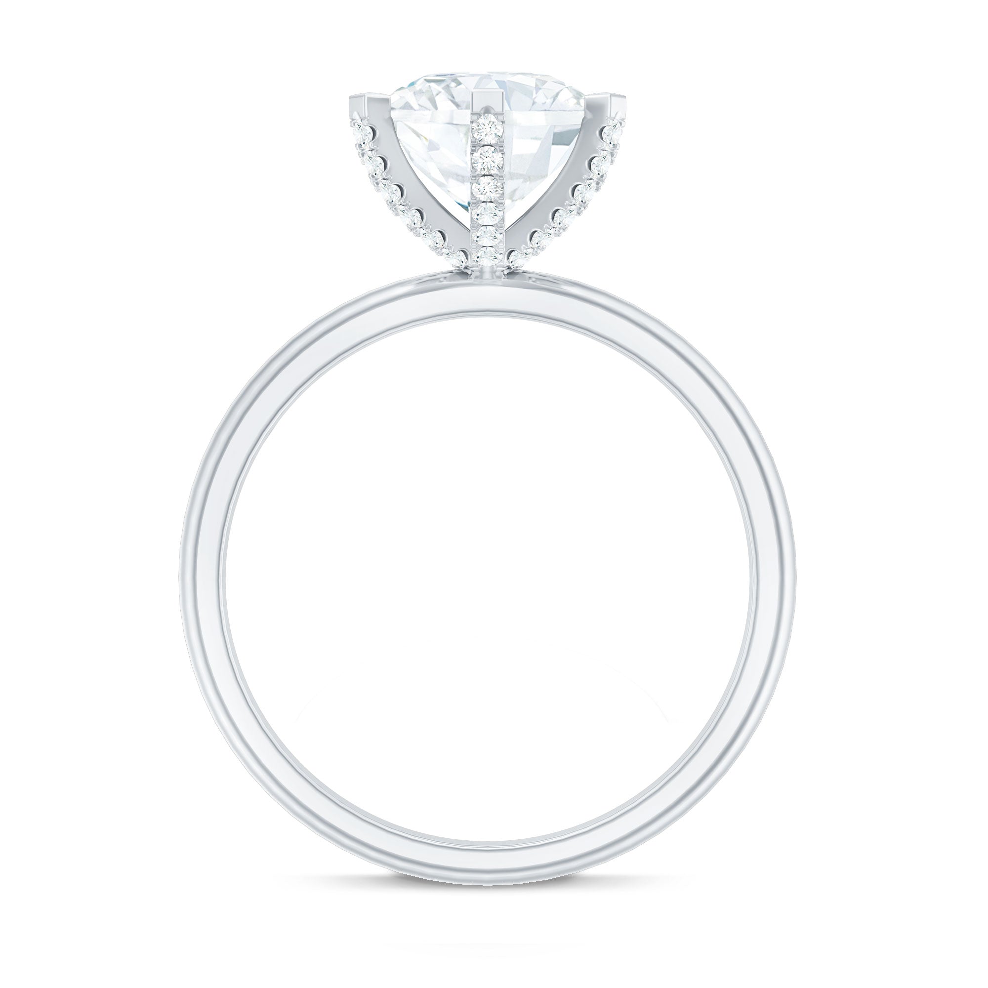 8 MM Round Brilliant Cut Lab Grown Diamond Engagement Ring Lab - ( EF-VS ) - Rosec Jewels