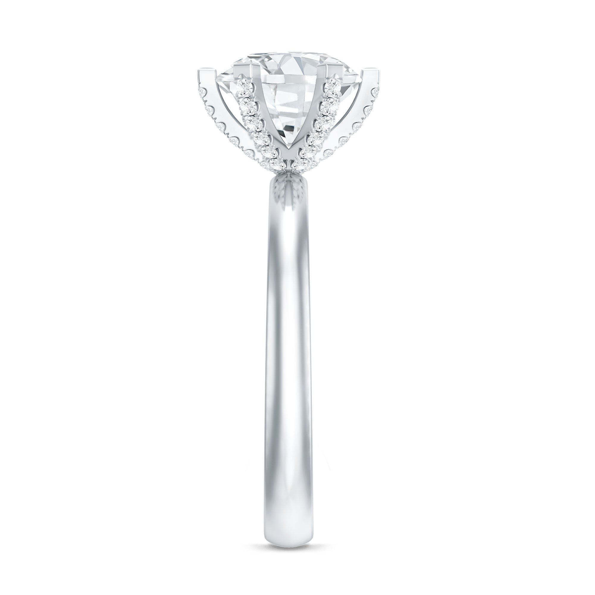 8 MM Round Brilliant Cut Lab Grown Diamond Engagement Ring Lab - ( EF-VS ) - Rosec Jewels