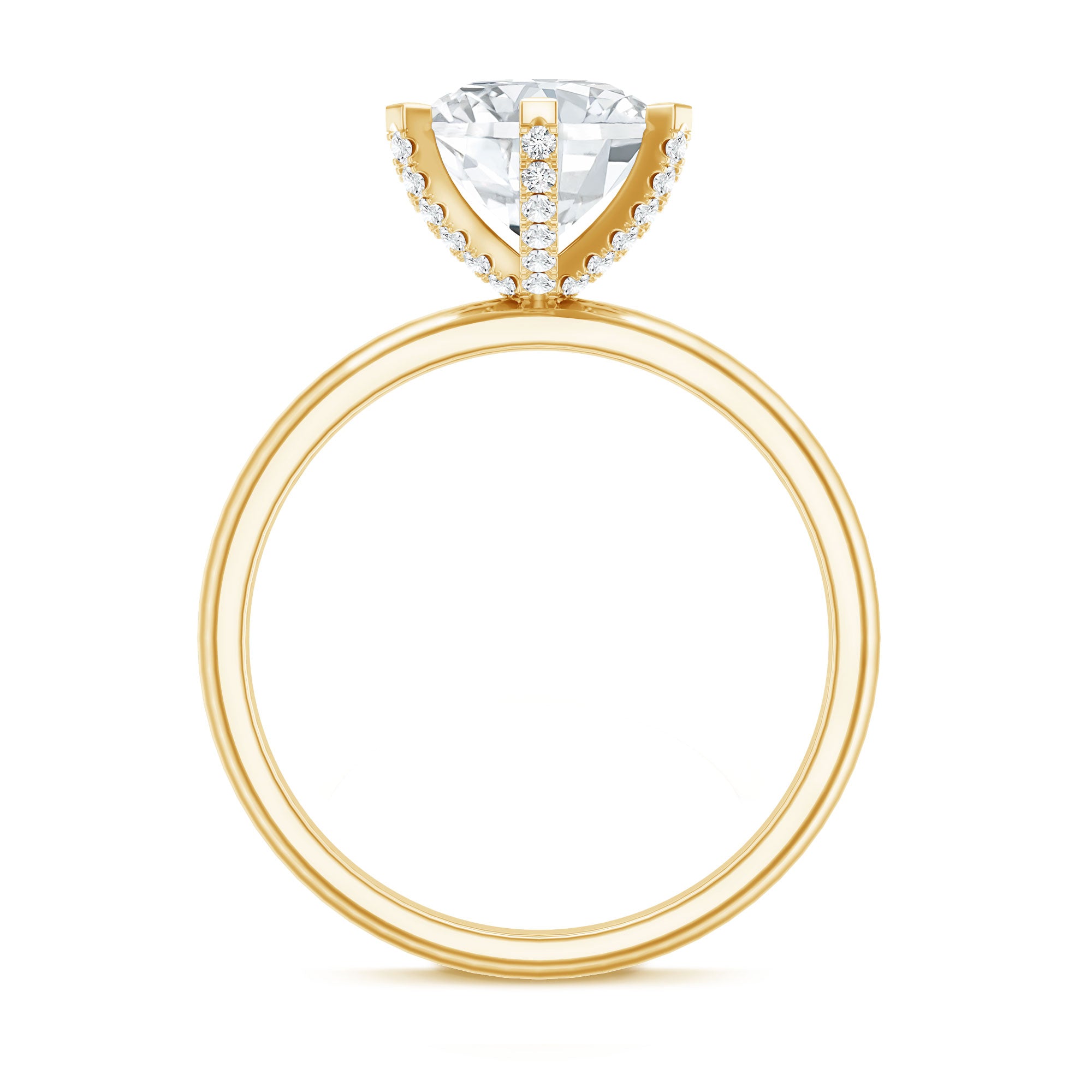 8 MM Round Brilliant Cut Lab Grown Diamond Engagement Ring Lab - ( EF-VS ) - Rosec Jewels