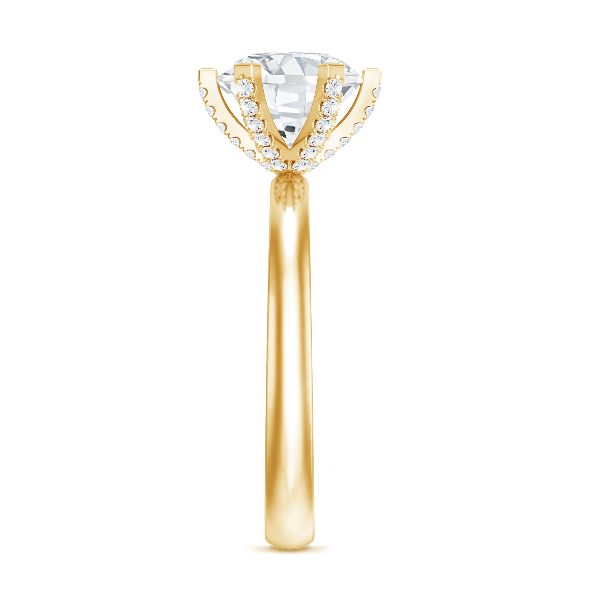 8 MM Round Brilliant Cut Lab Grown Diamond Engagement Ring Lab - ( EF-VS ) - Rosec Jewels