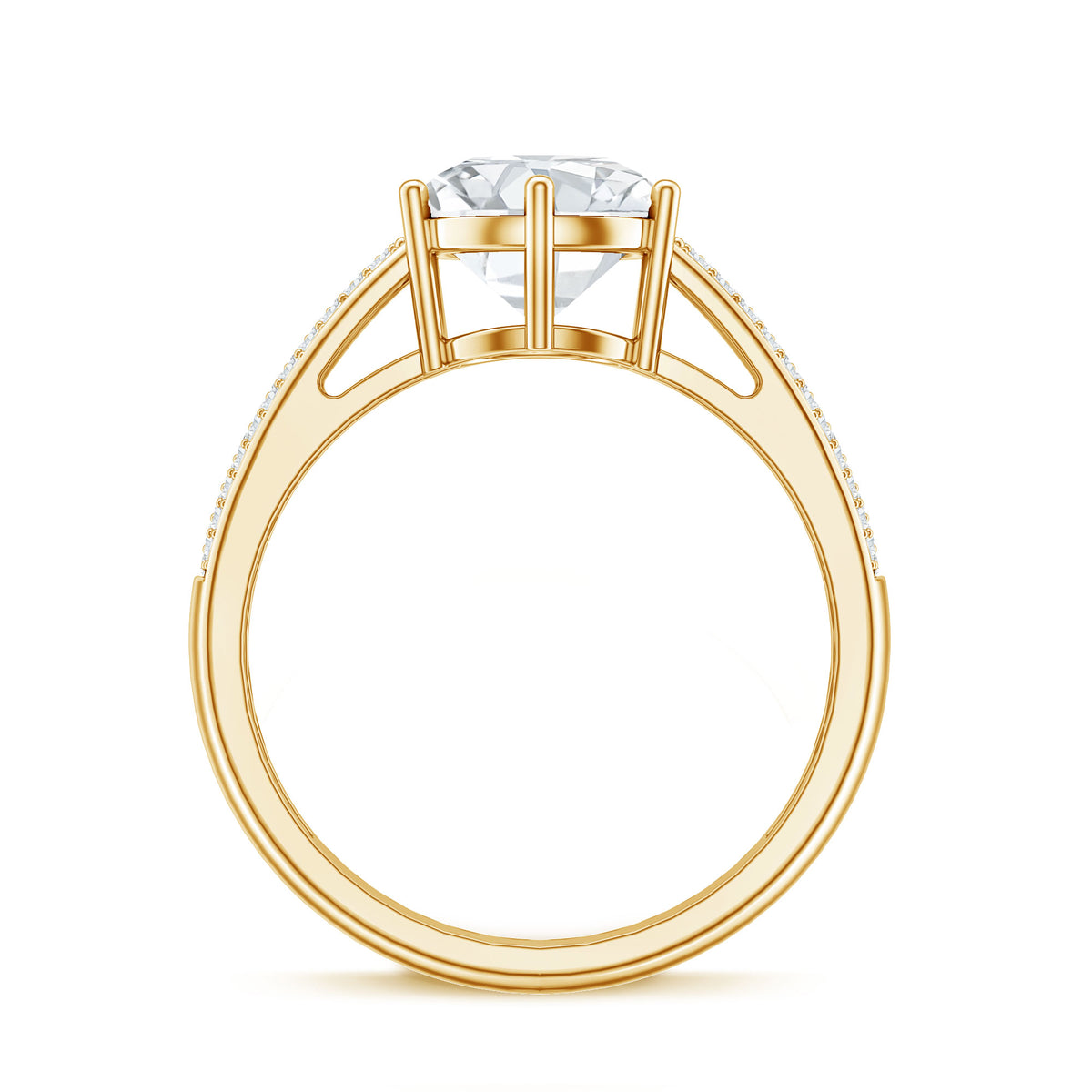 Certified Moissanite Side Stone Engagement Ring for Women D-VS1 - Rosec Jewels