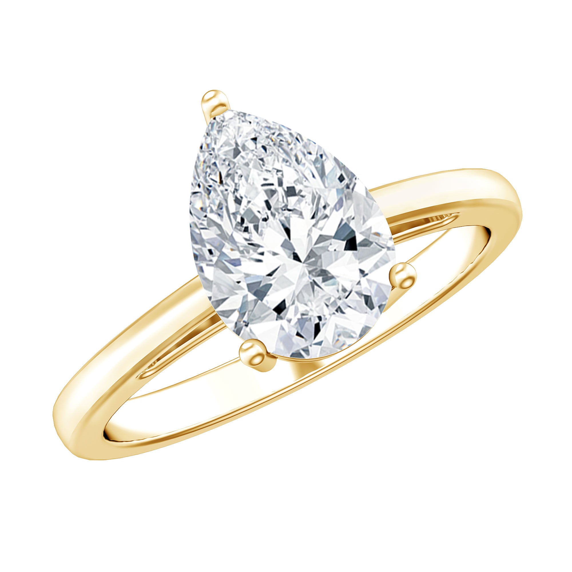 2 CT Moissanite Pear Shaped Engagement Ring for Women D-VS1 - Rosec Jewels