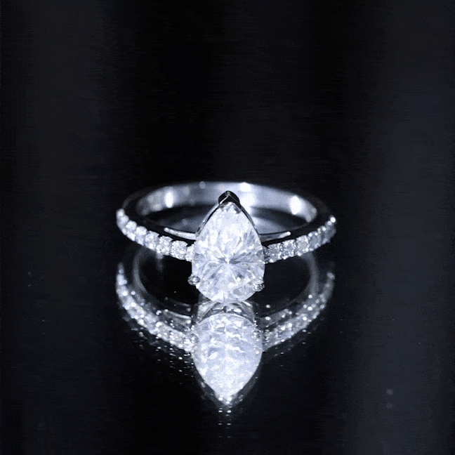 Certified Moissanite Teardrop Engagement Ring D-VS1 - Rosec Jewels