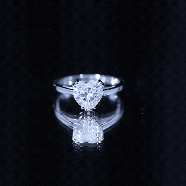 Certified Solitaire Moissanite Heart Engagement Ring For Women D-VS1 - Rosec Jewels