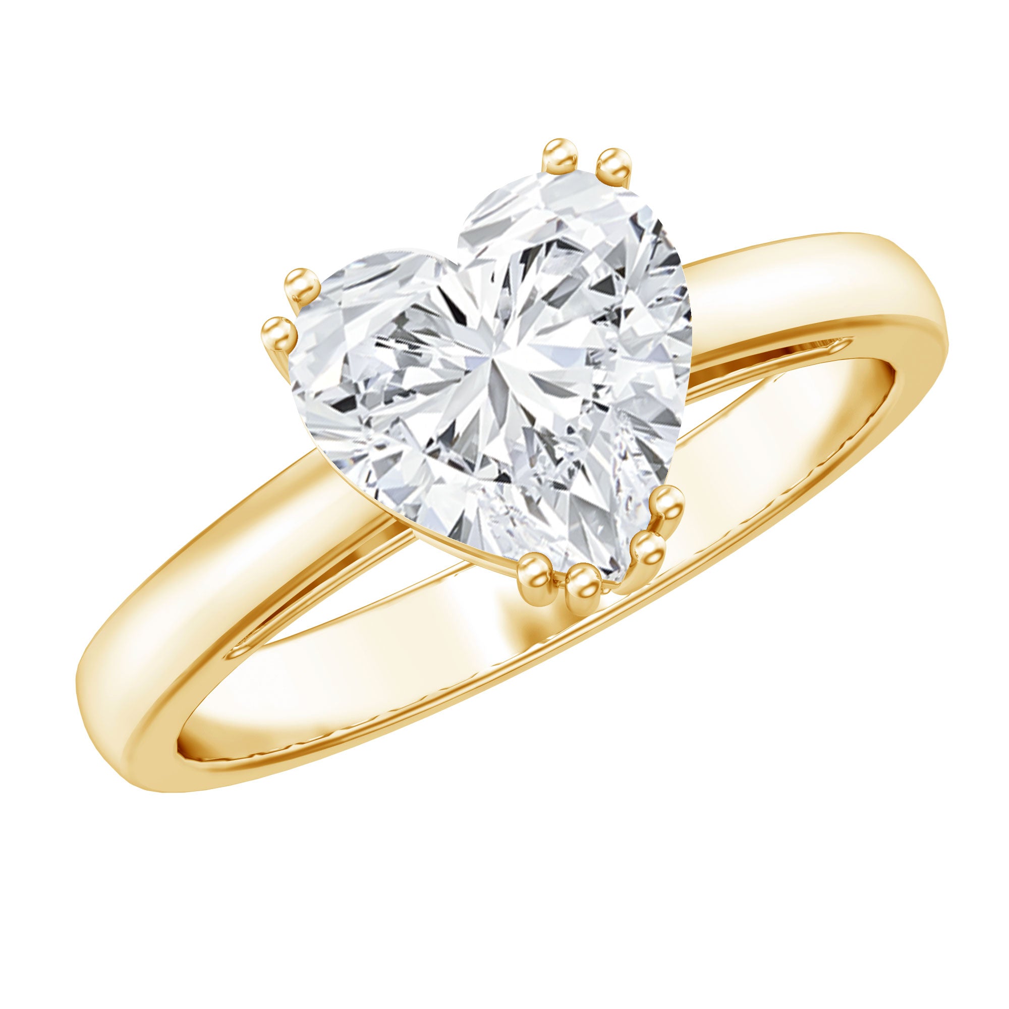 Certified Solitaire Moissanite Heart Engagement Ring For Women D-VS1 - Rosec Jewels
