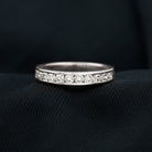Channel Set Moissanite Half Eternity Band Ring Moissanite - ( D-VS1 ) - Color and Clarity - Rosec Jewels