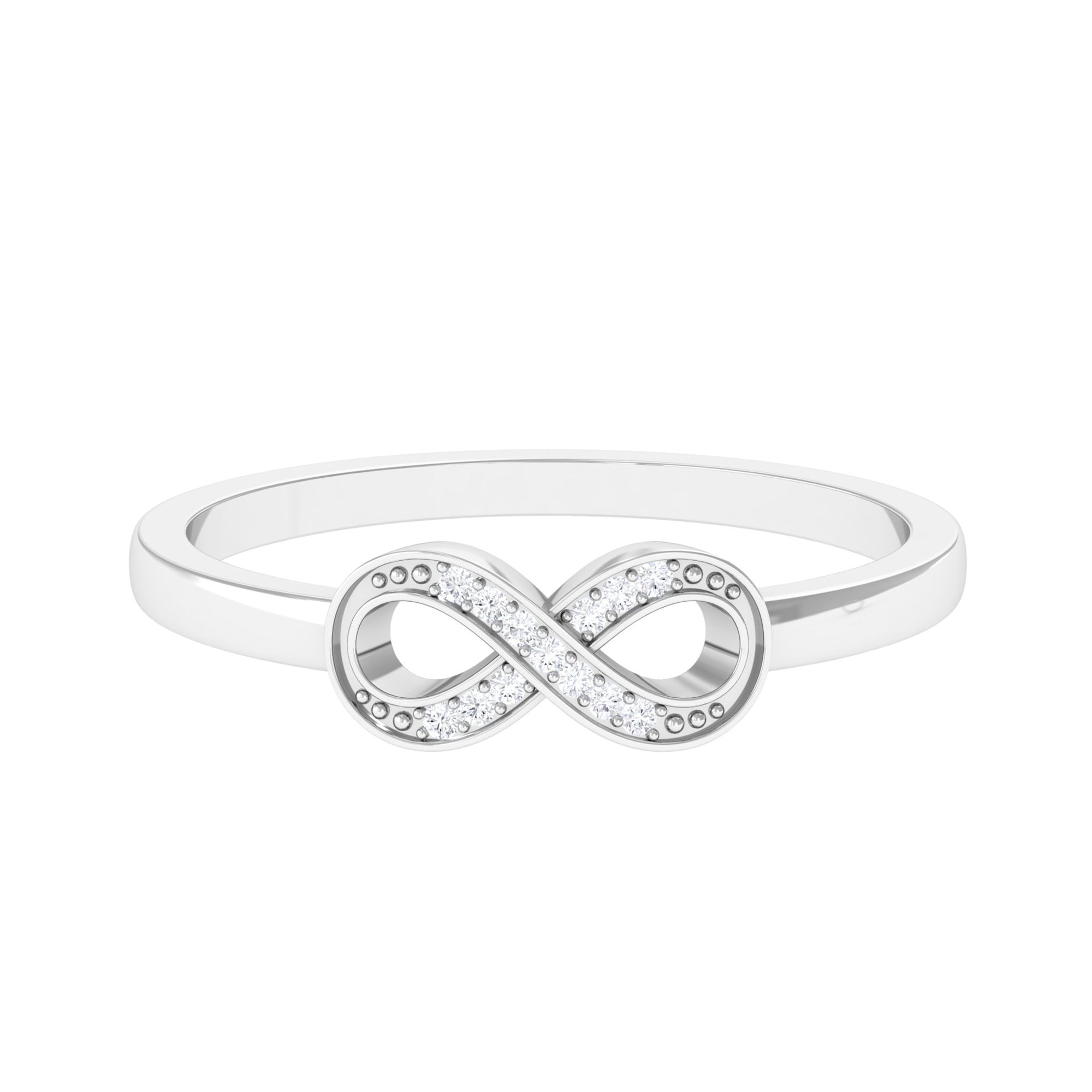 Certified Real Diamond Infinity Promise Ring Natural - ( HI-SI ) - Rosec Jewels