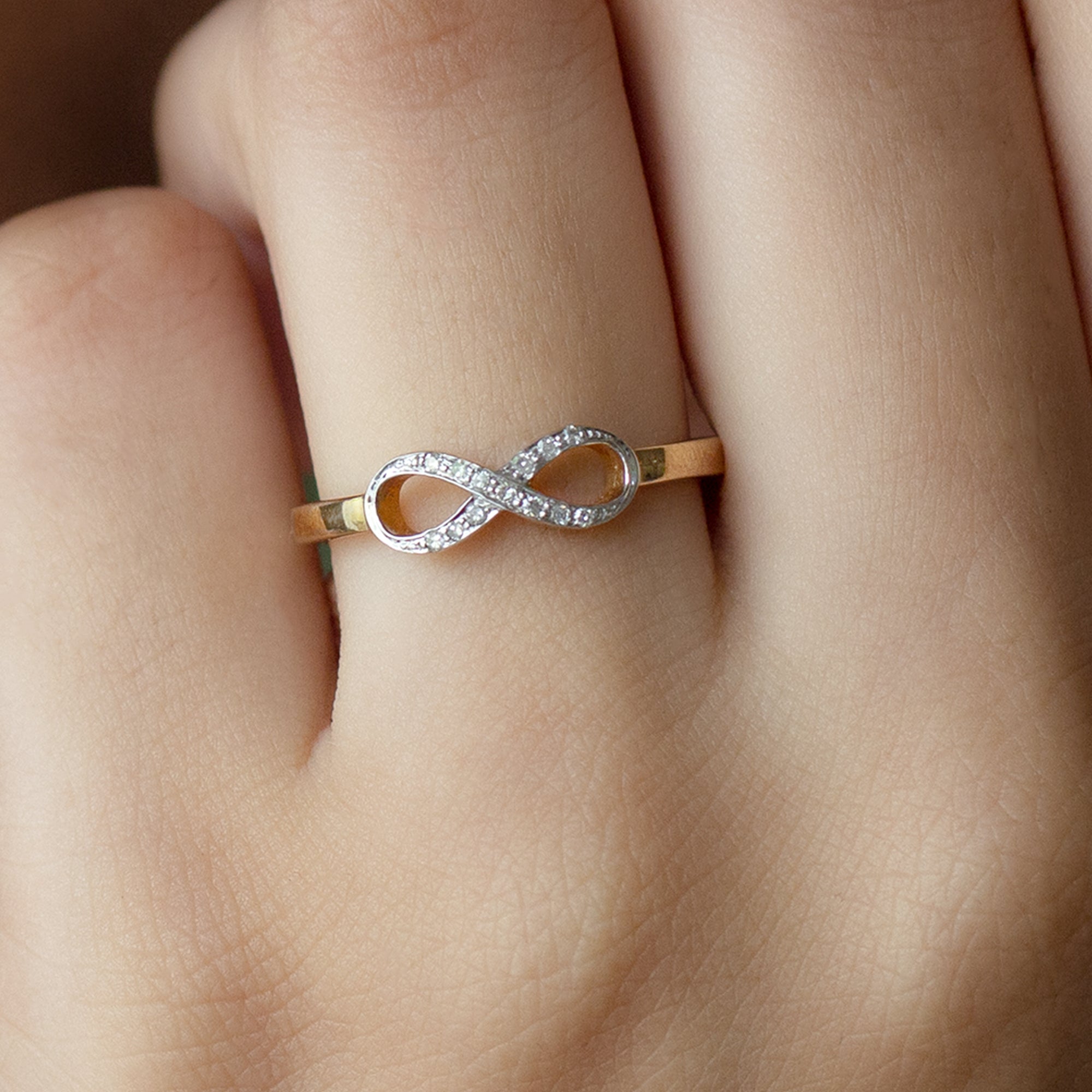 Certified Real Diamond Infinity Promise Ring Natural - ( HI-SI ) - Rosec Jewels