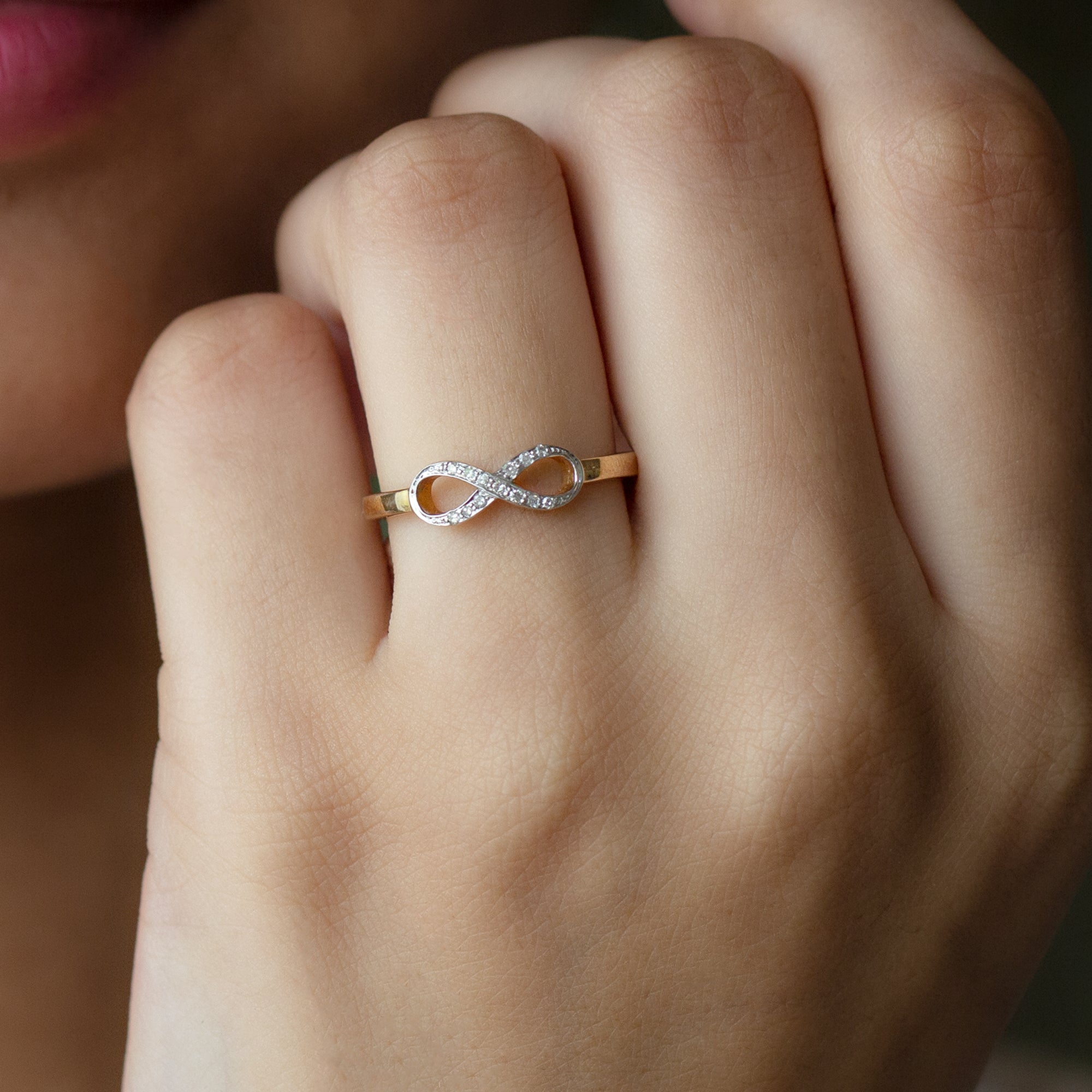 Certified Real Diamond Infinity Promise Ring Natural - ( HI-SI ) - Rosec Jewels