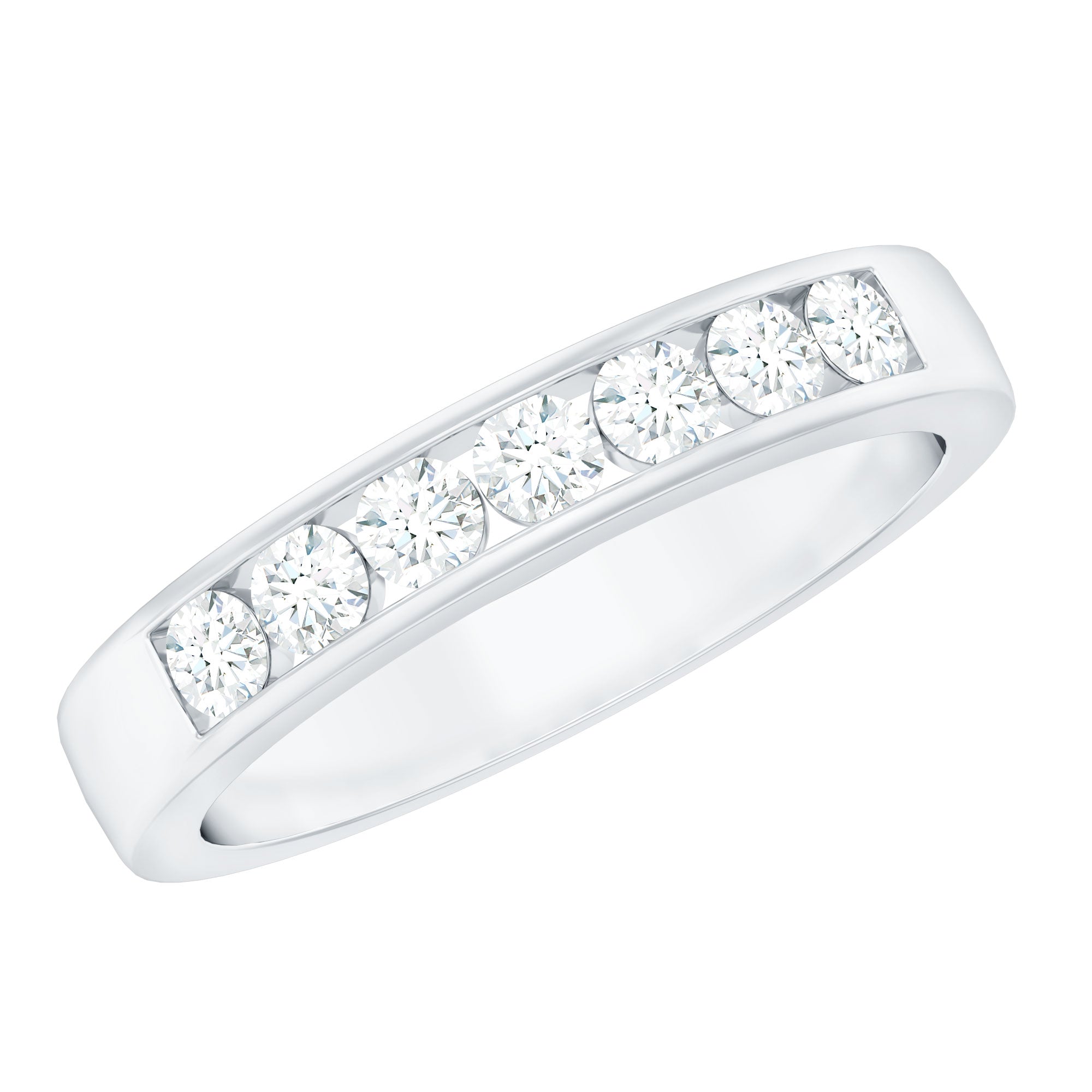 Diamond Seven Stone Band Ring in Channel Setting