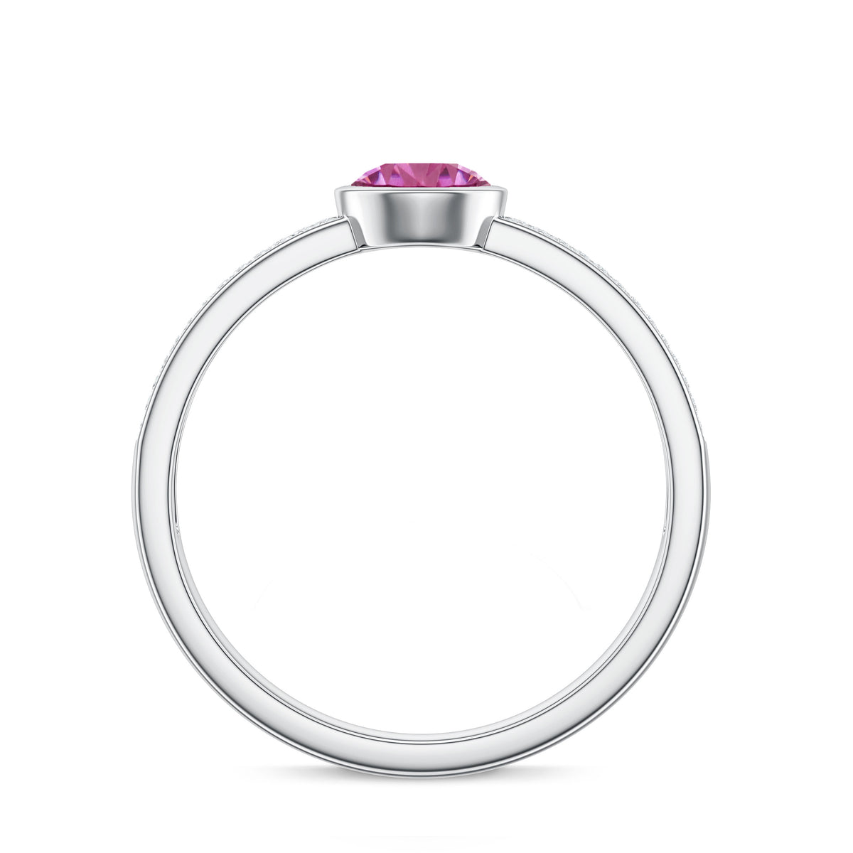 0.4 Carat Solitaire Pink Tourmaline and Diamond Engagement Ring AAA - Rosec Jewels