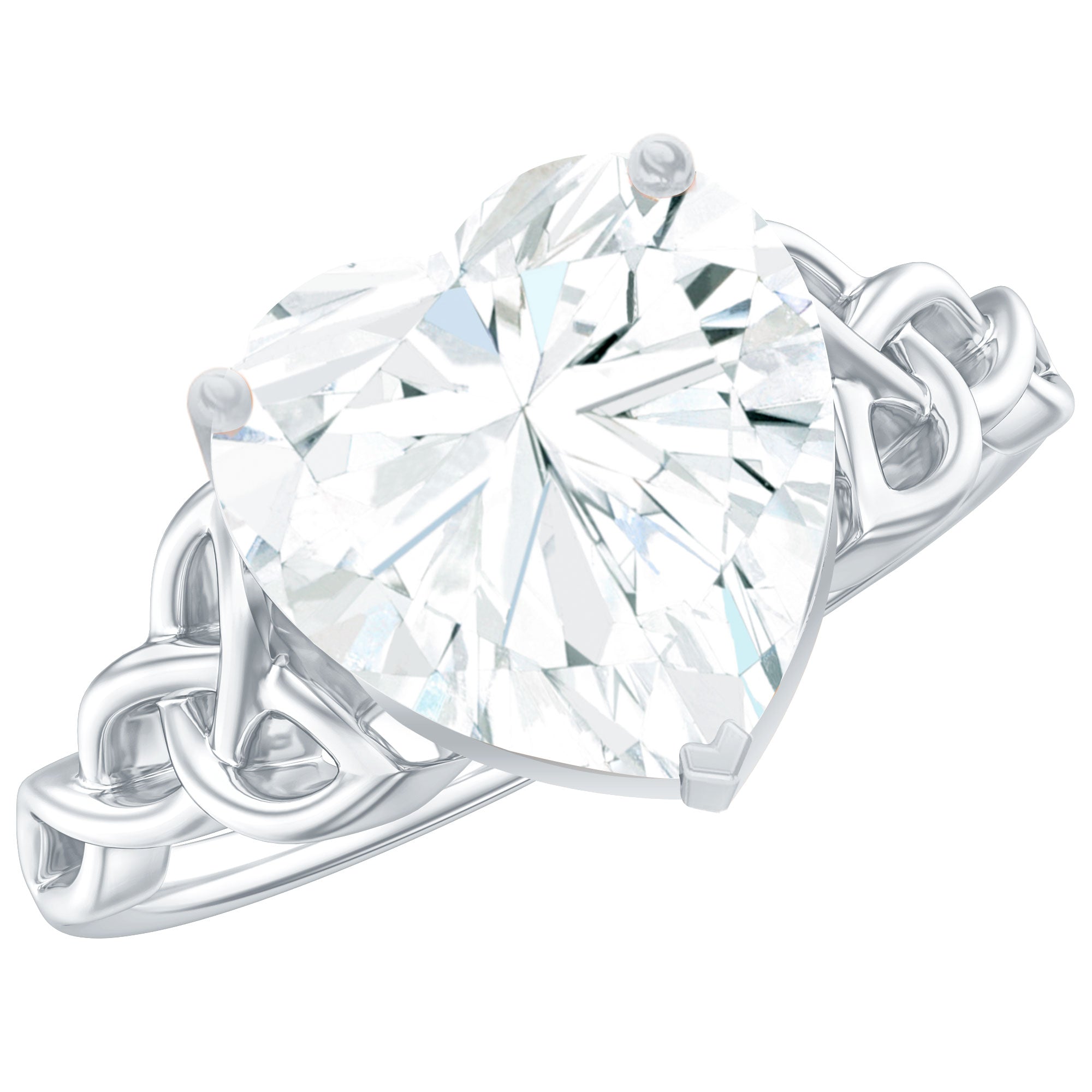 Heart Shaped Moissanite Celtic Engagement Ring