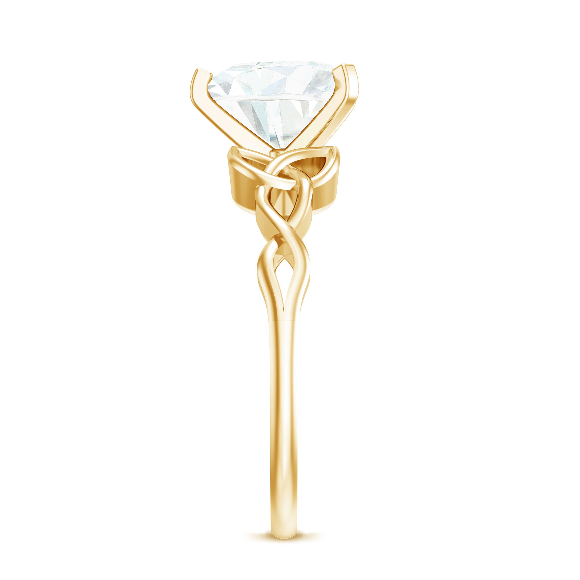 Rosec Jewels-2 CT Heart Shaped Moissanite Celtic Knot Engagement Ring