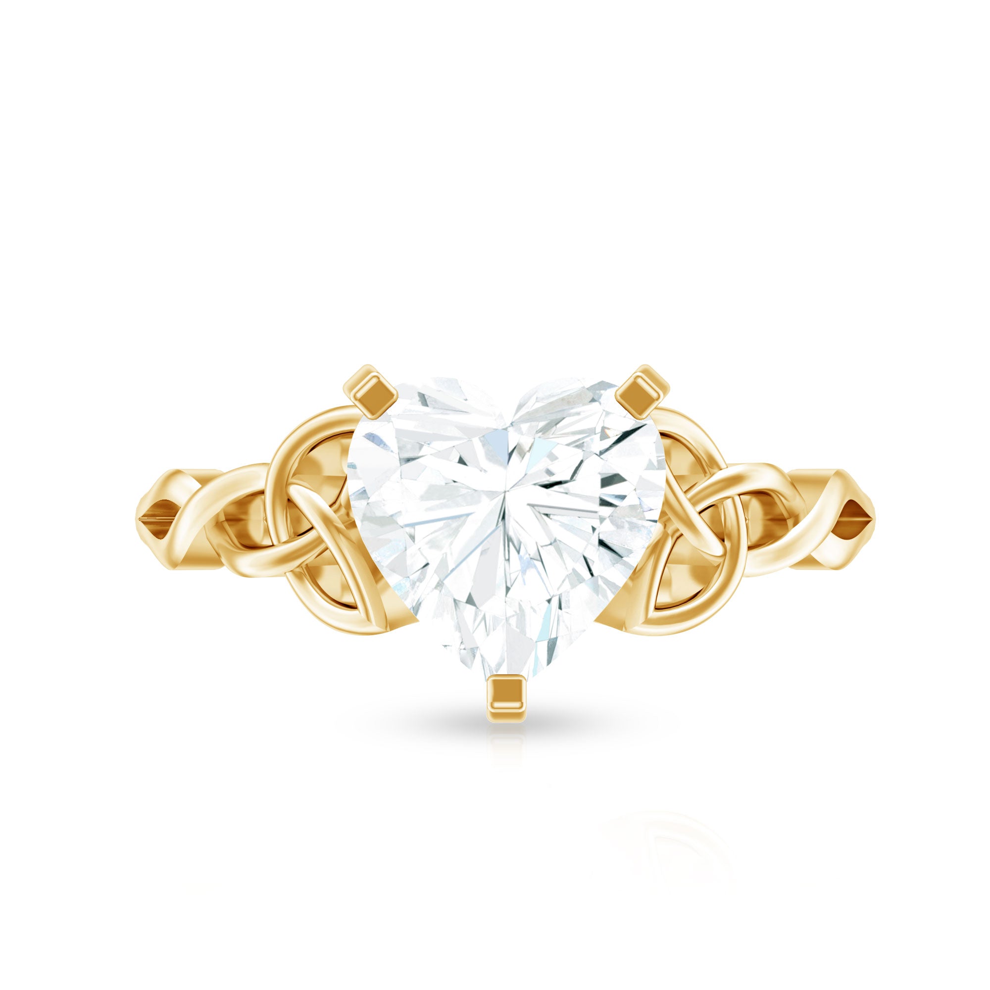 Rosec Jewels-2 CT Heart Shaped Moissanite Celtic Knot Engagement Ring