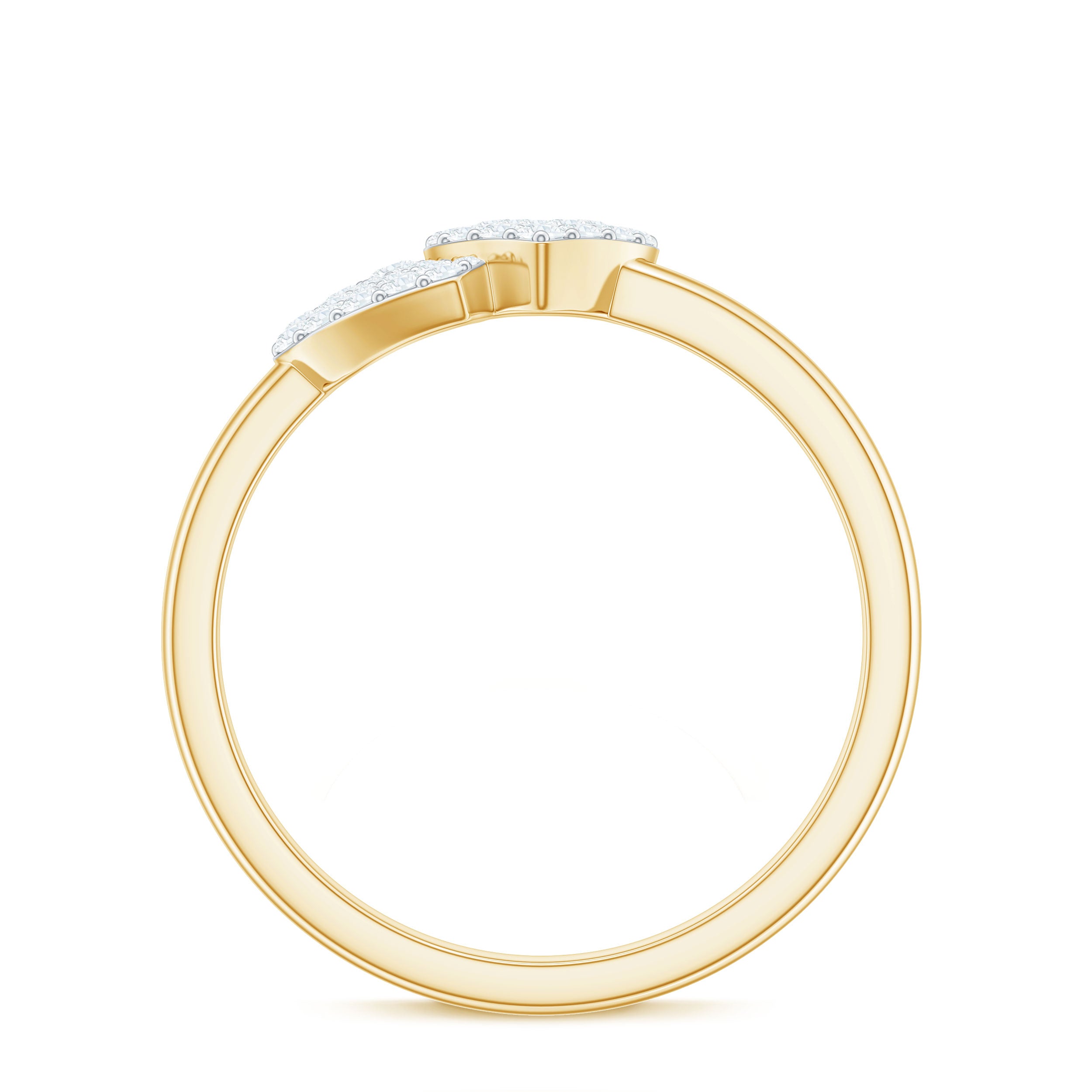 Rosec Jewels-Natural Diamond Double Heart Ring for Promise