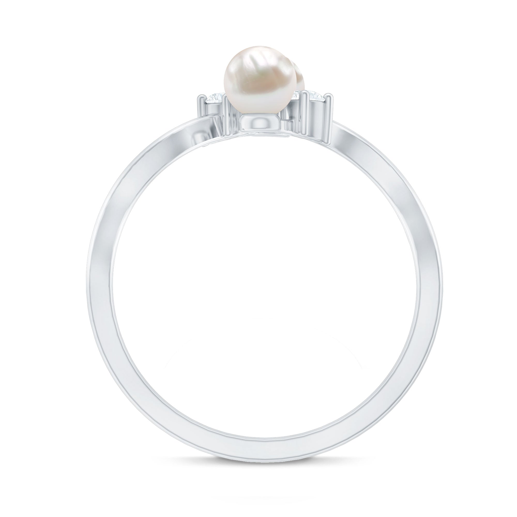 Freshwater Pearl and Diamond Wrap Ring AAA - Rosec Jewels