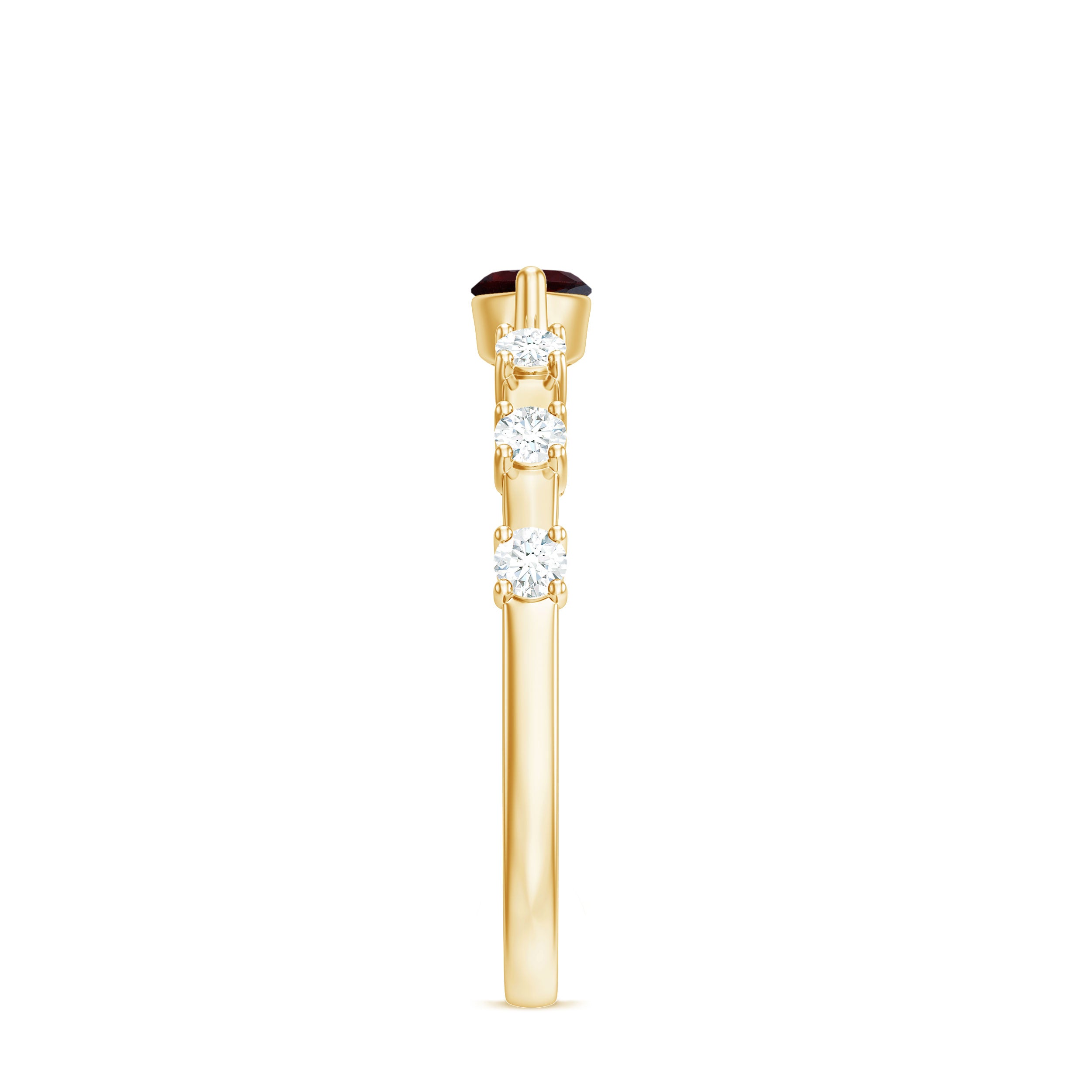 Natural Marquise Garnet Diamond Promise Ring in East West Style AAA - Rosec Jewels