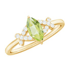 1 CT Peridot Engagement Ring with Diamond Stones Peridot - ( AAA ) - Quality - Rosec Jewels